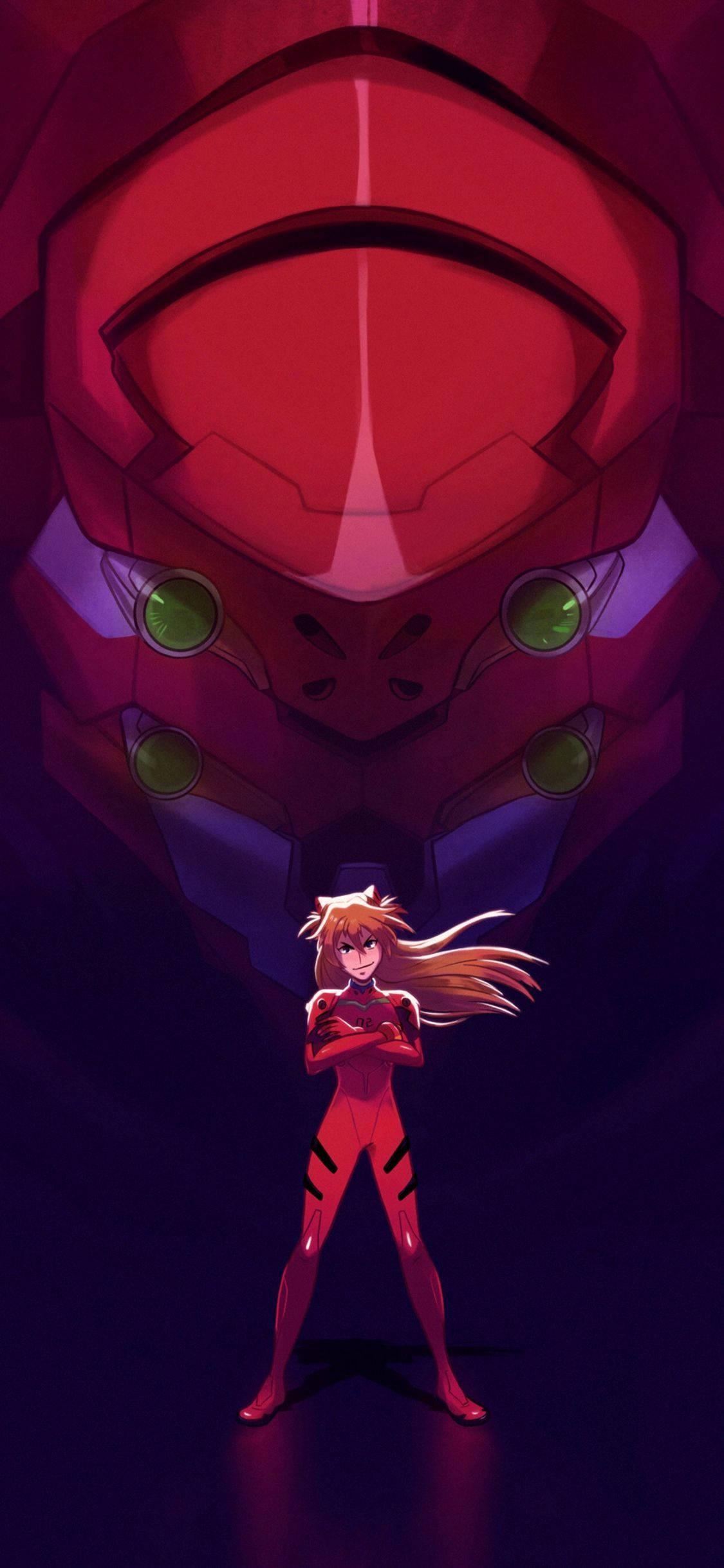 Puhelin tyylitelty suositun anime-sarjan Evangelionin mukaan Taustakuvat