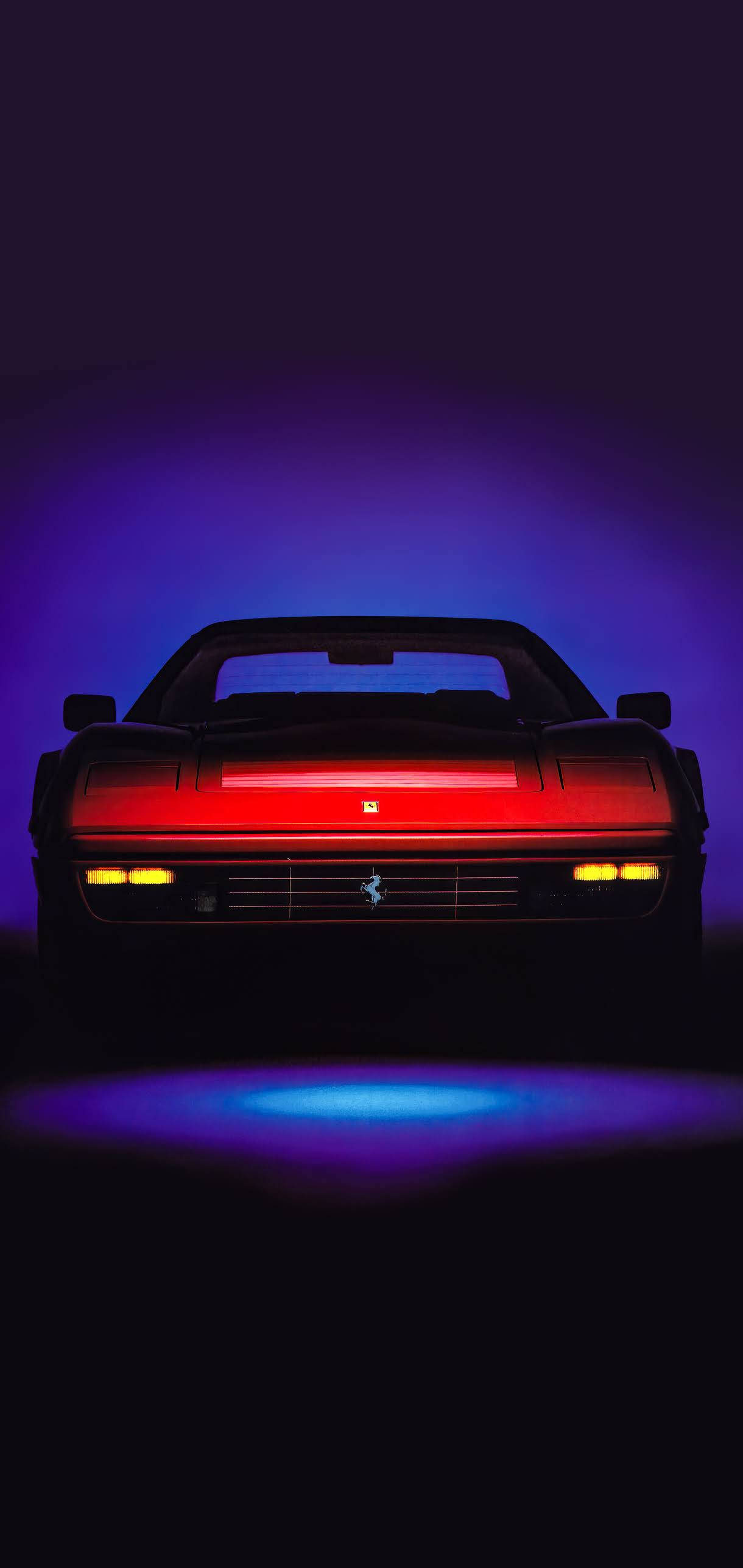 Punainen 1989 328 GTS Ferrari -puhelimen sininen estetiikka Taustakuvat