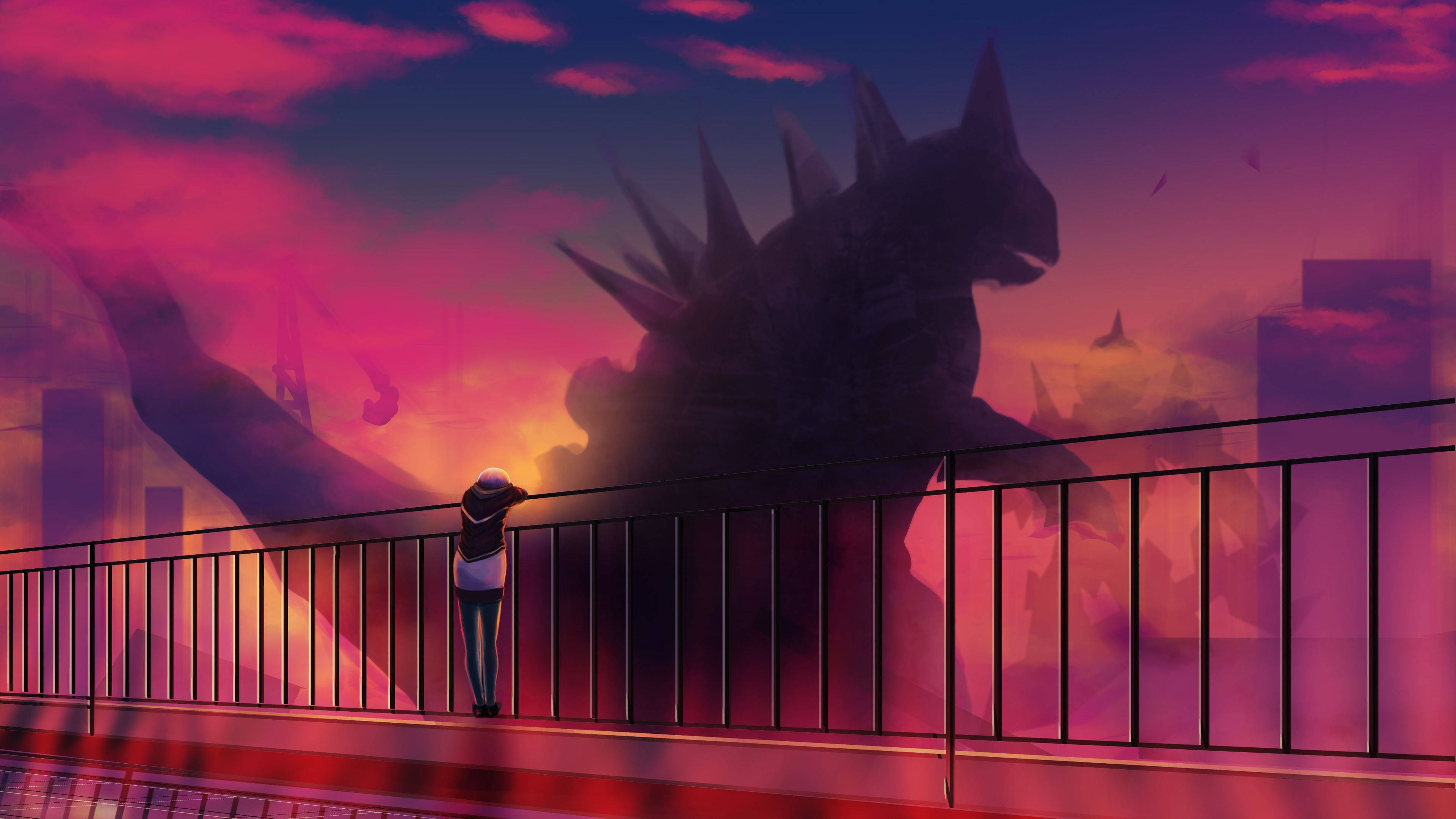 Punainen anime-Godzilla Taustakuvat