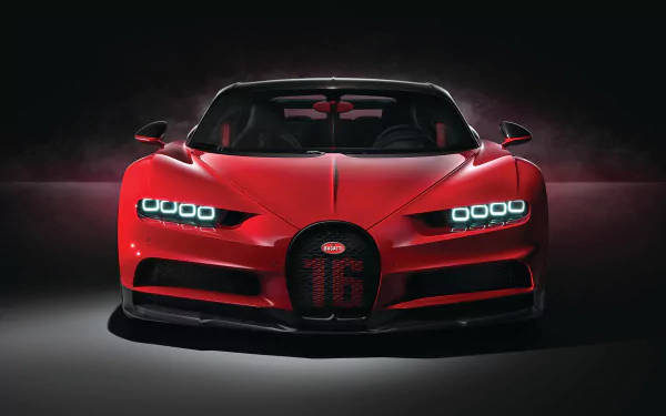 Punainen Bugatti Chiron 4k