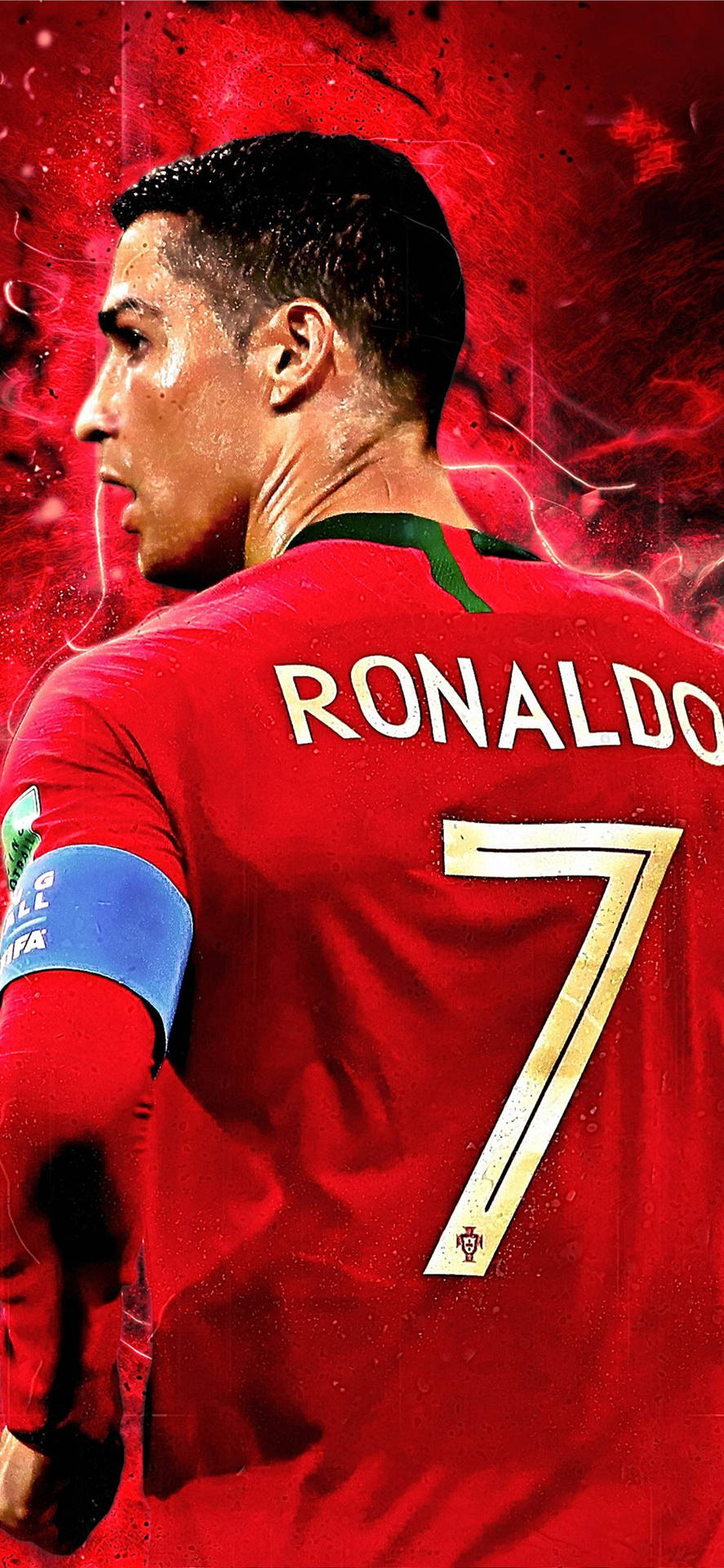 Punainen CR7 Cristiano Ronaldo iPhone Taustakuvat