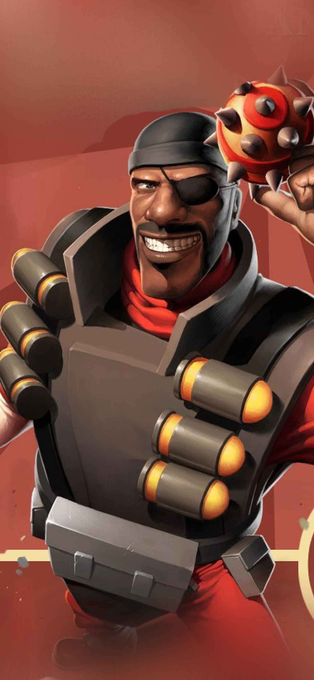 Punainen Demoman iPhone Xs Max Team Fortress 2 -taustakuva Taustakuvat