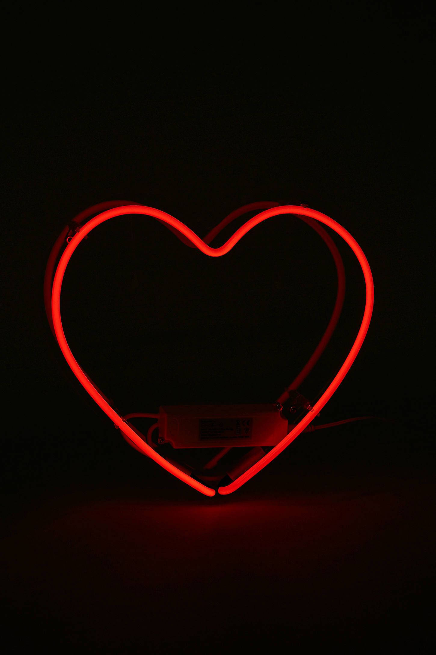 Punainen esteettinen neon minimalistinen sydän Taustakuvat