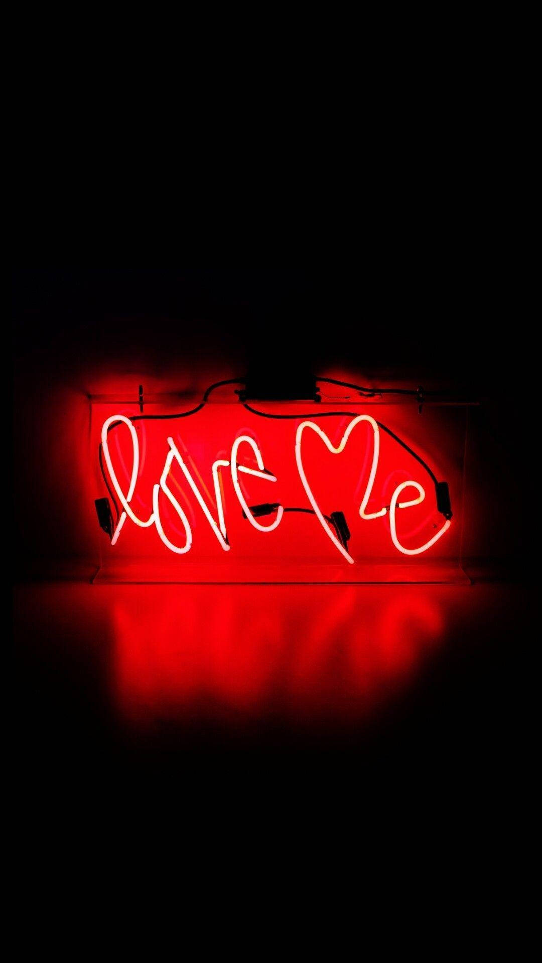 Punainen esteettinen neon Love Me Taustakuvat