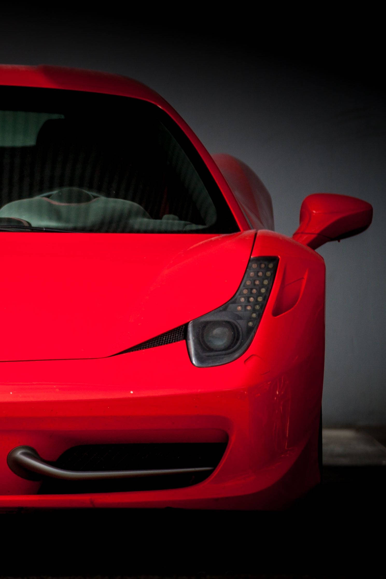 Punainen Ferrari-visualisointi iPhone Taustakuvat