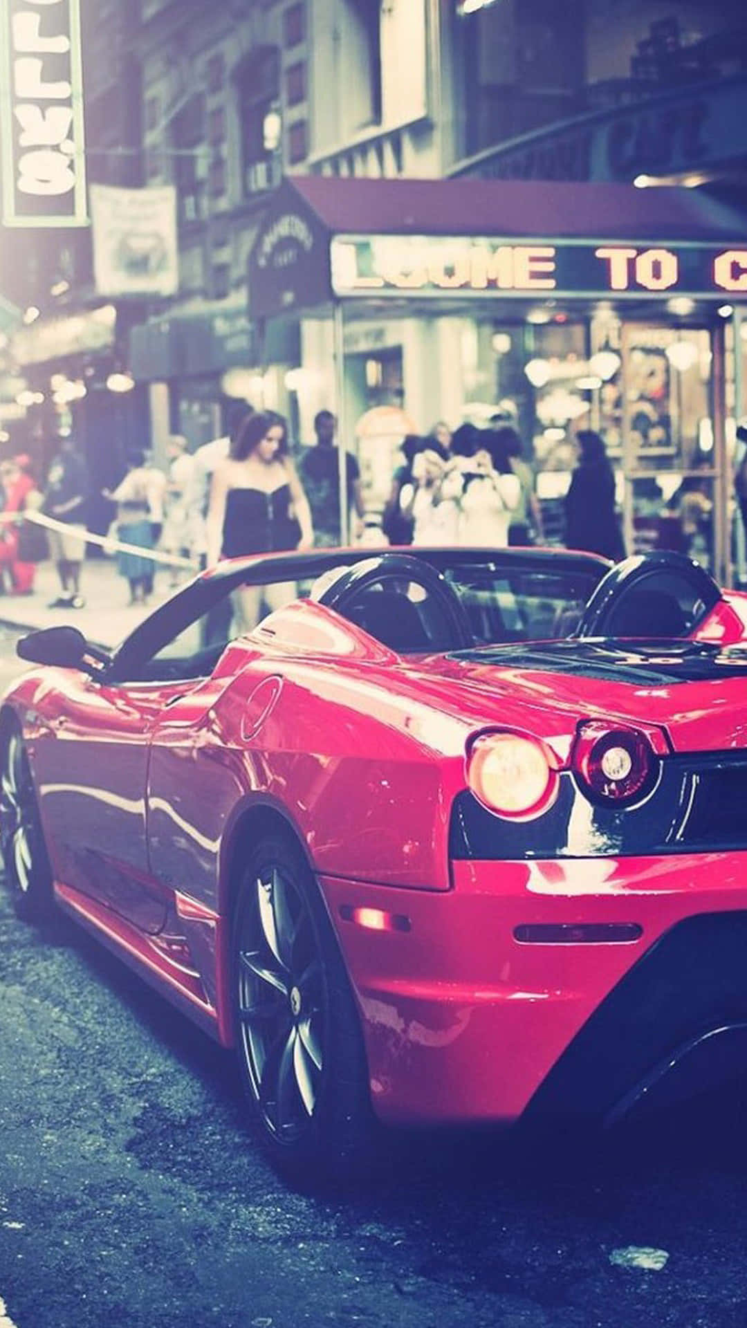 Punainen Ferrari katukilpa-auto Taustakuvat