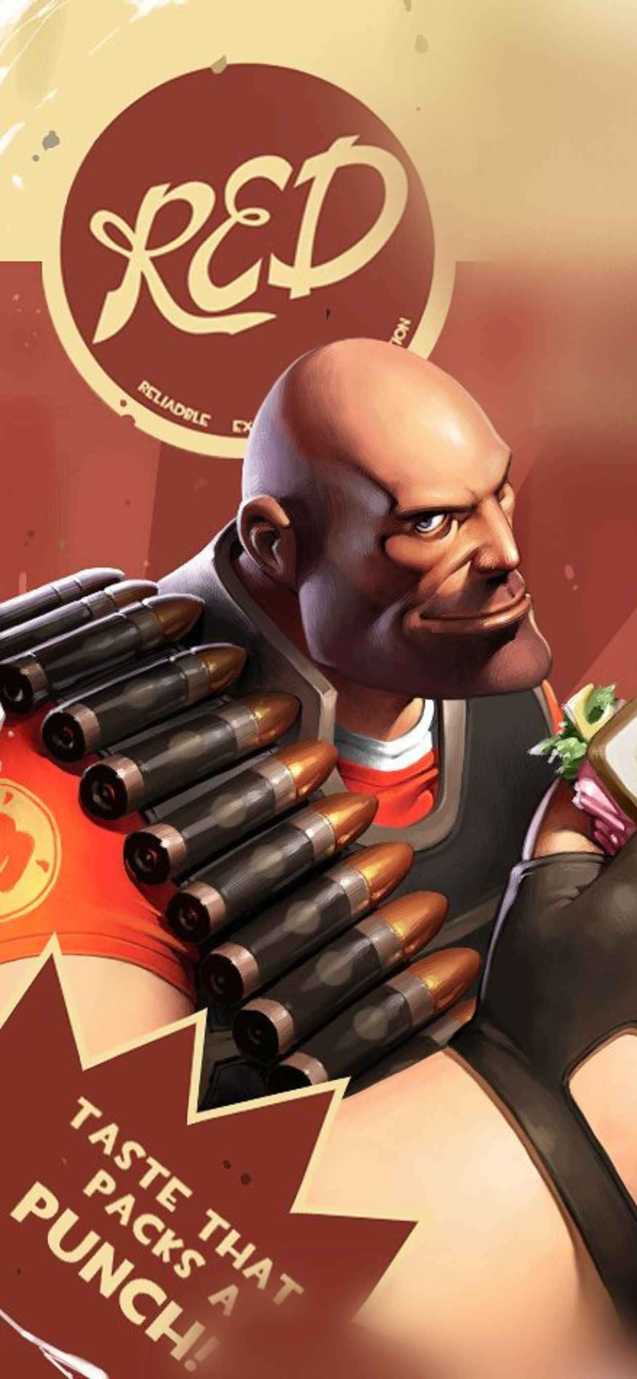 Punainen Heavy-hahmo iPhone Xs Max Team Fortress 2 -taustakuva Taustakuvat