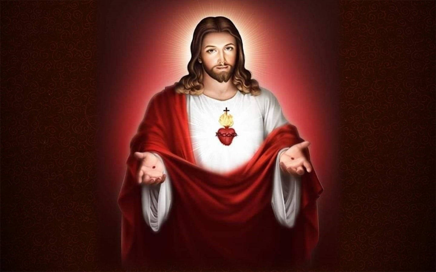 Punainen Jeesus-työpöytä Taustakuvat