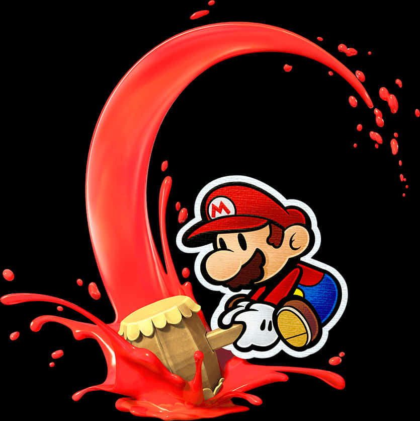 Punainen maaliroiske Mario-piirros Taustakuvat