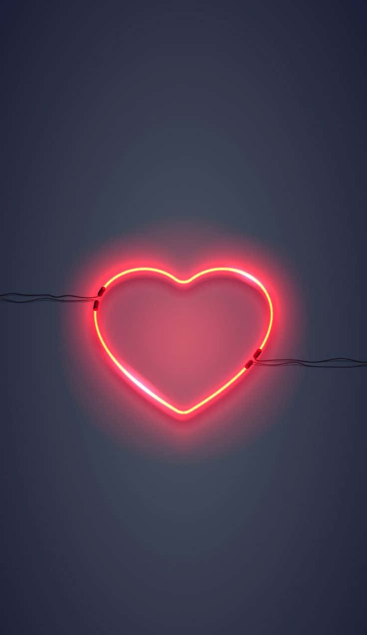 Punainen neon sydänvalo seinälle Taustakuvat