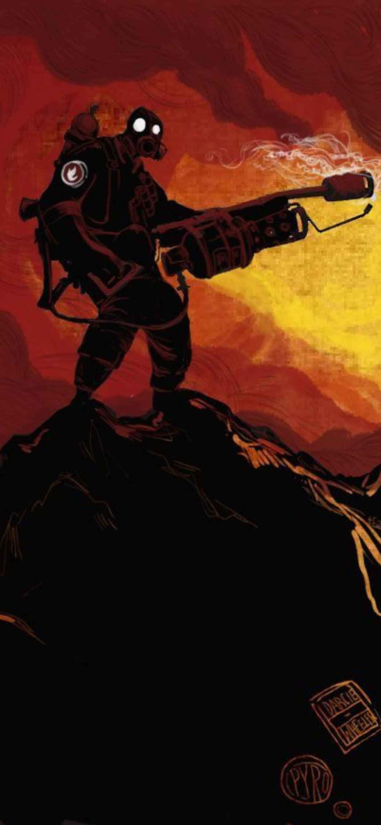 Punainen Pyro-varjo iPhone Xs Max Team Fortress 2 -tausta Taustakuvat