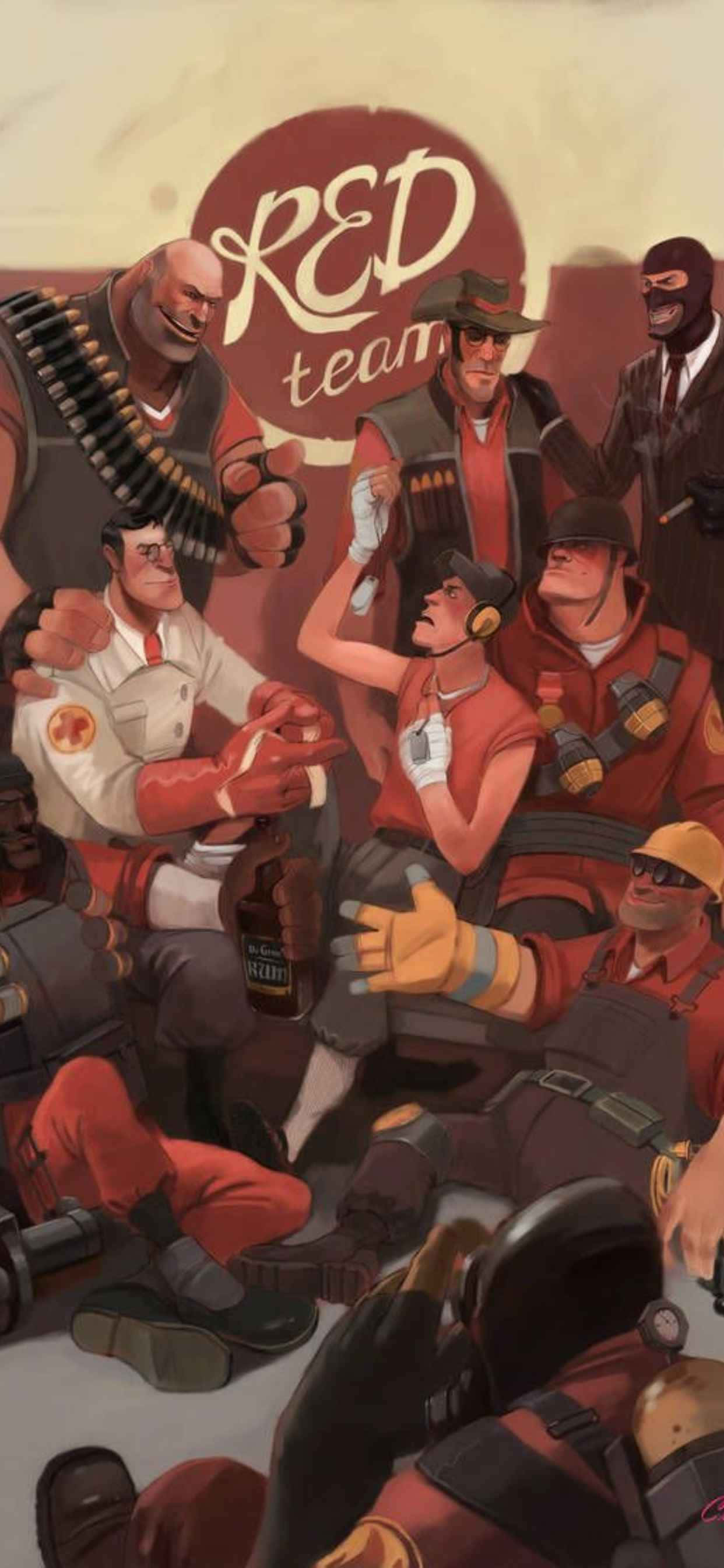 Punaisen tiimin hahmot iPhone Xs Max Team Fortress 2 -taustakuva Taustakuvat