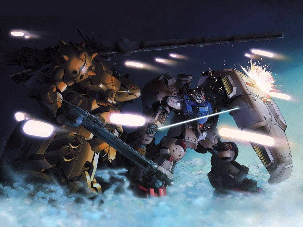 Puolustava ja Hyökkäävä Mobile Suit Gundam Taustakuvat