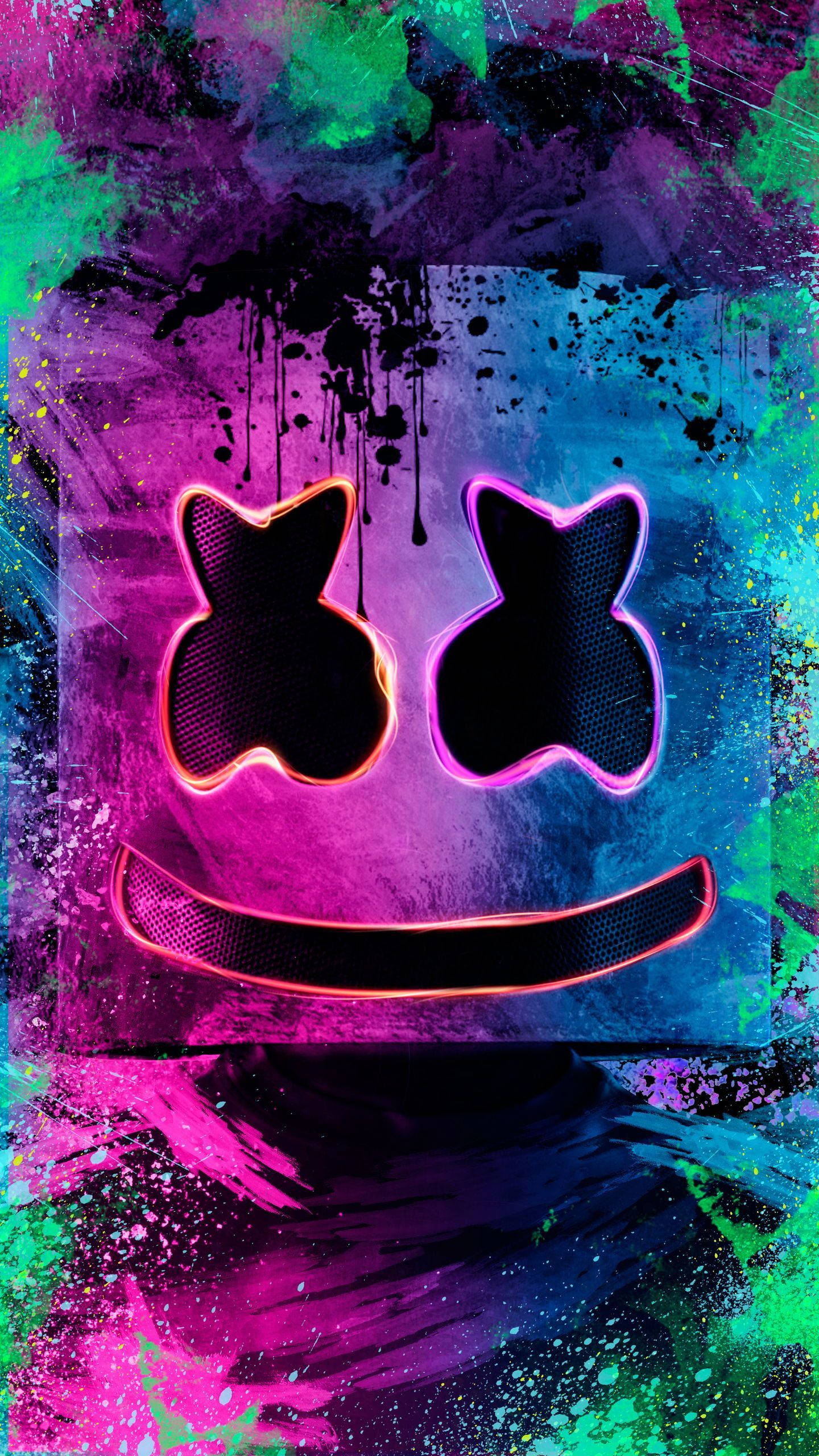 Purple Green Tausta Marshmello HD iPhone Taustakuvat