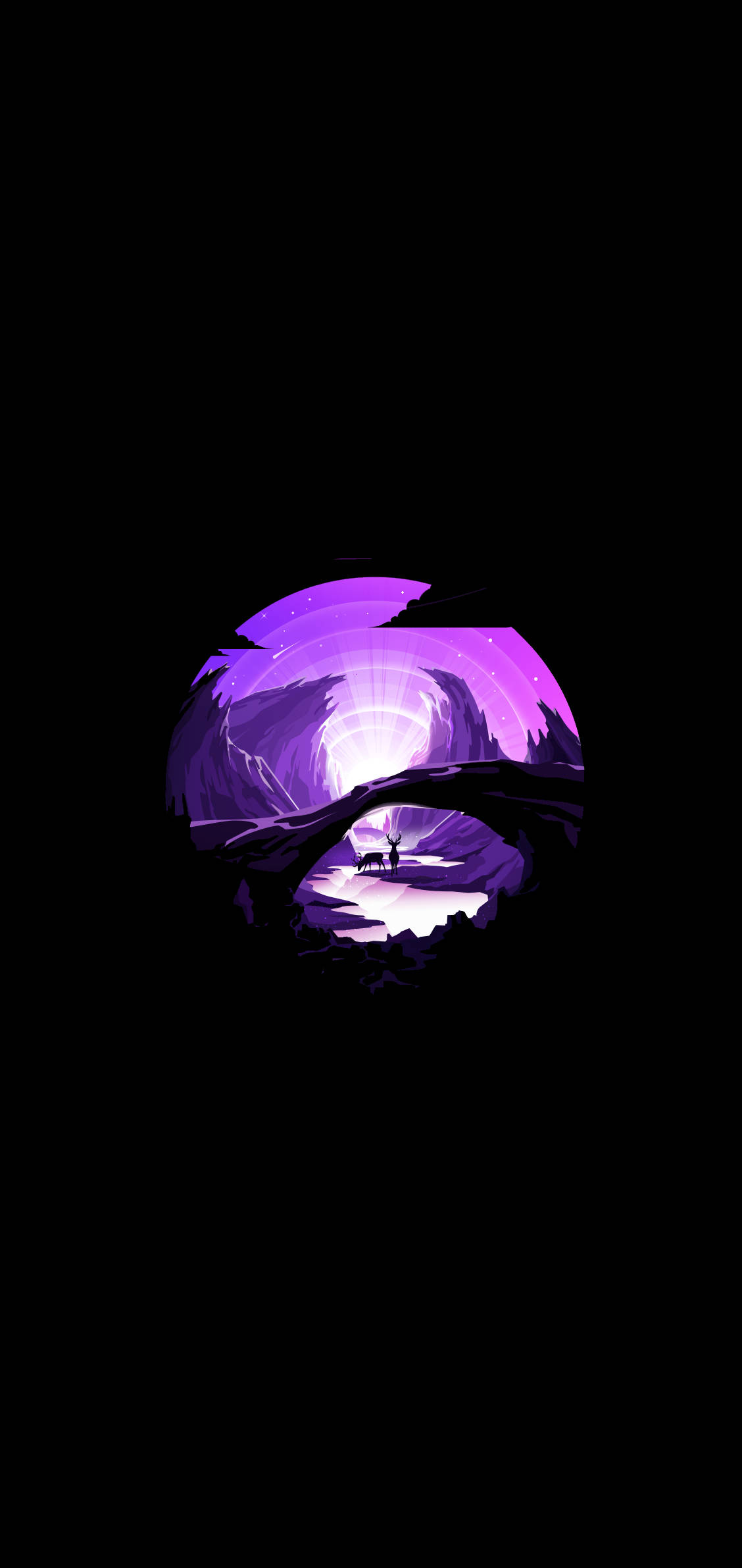 Purple Valley Minimal Dark iPhone Taustakuvat