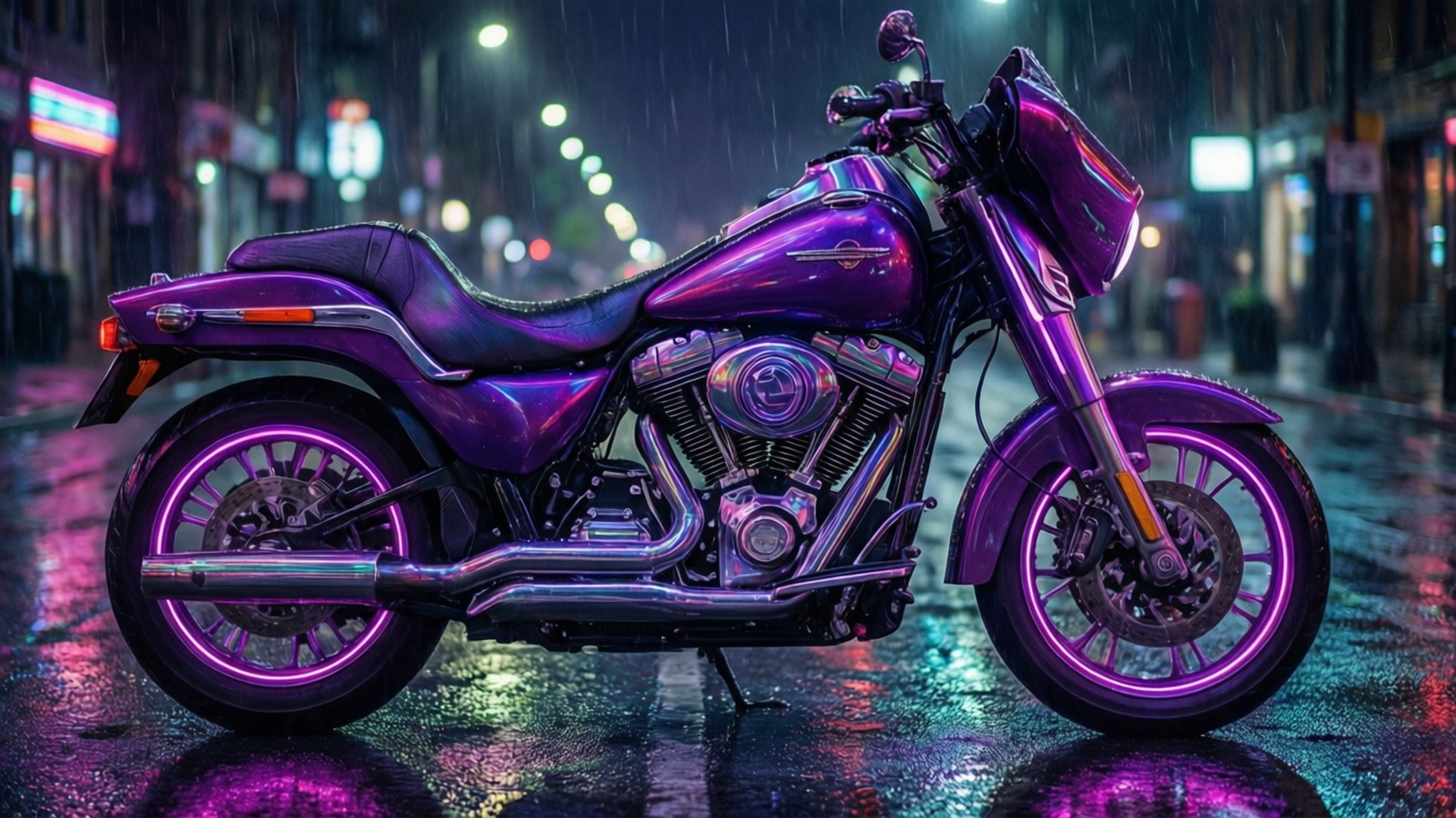 Purppura neon moottoripyörä Taustakuvat