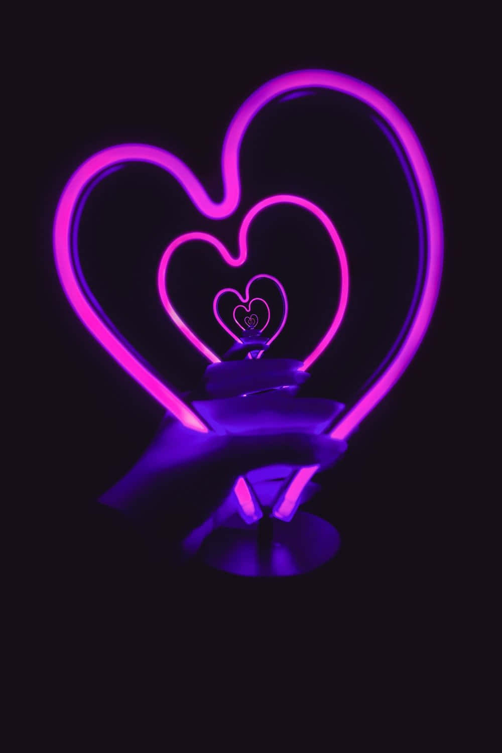 Purppura neon sydänlamppu kuvitus Taustakuvat