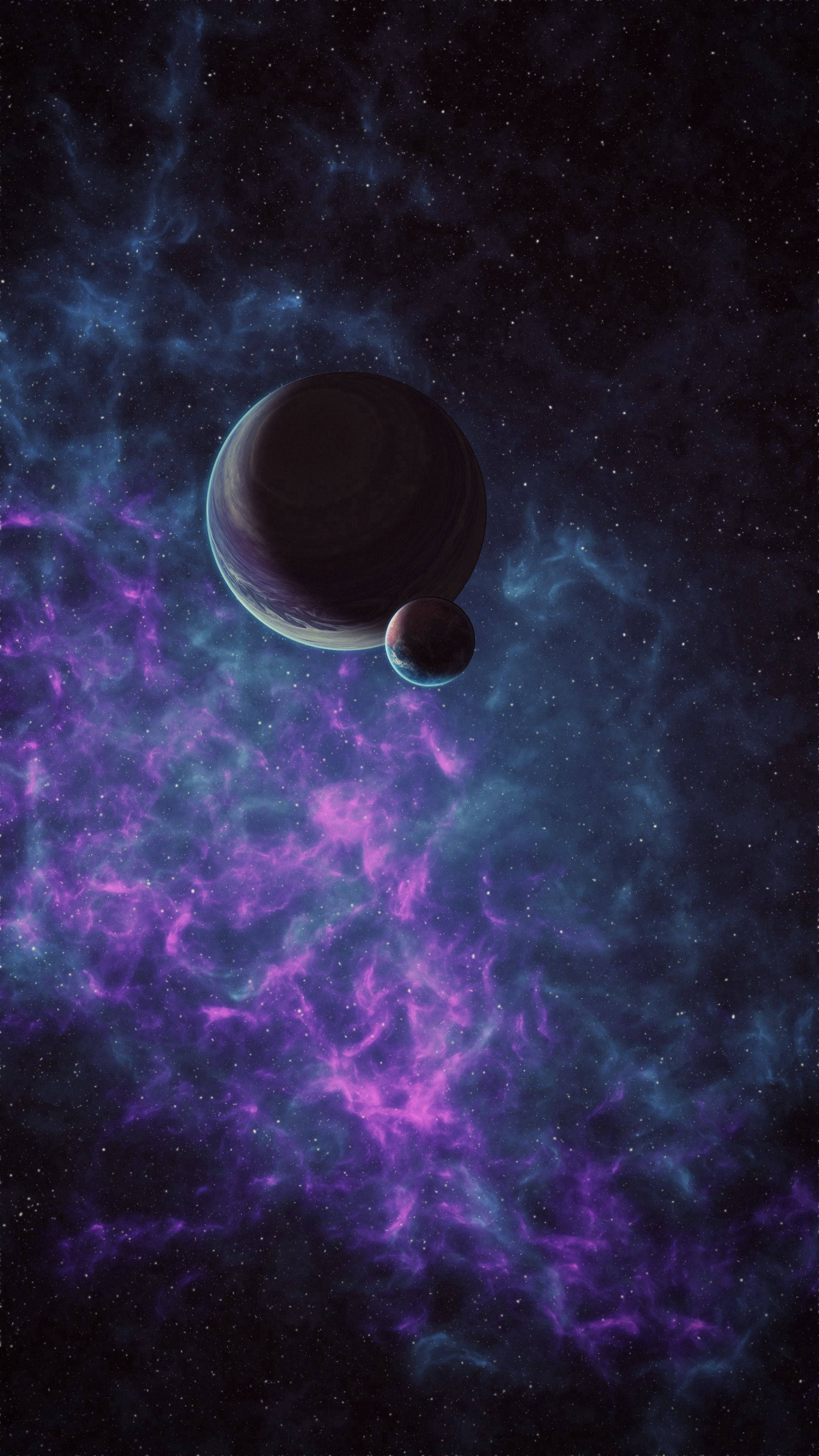 Purppuranpunaisia pilviä avaruudessa 4K puhelimelle Taustakuvat