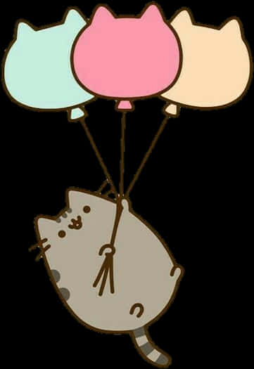 Pusheen ilmapallolento Taustakuvat