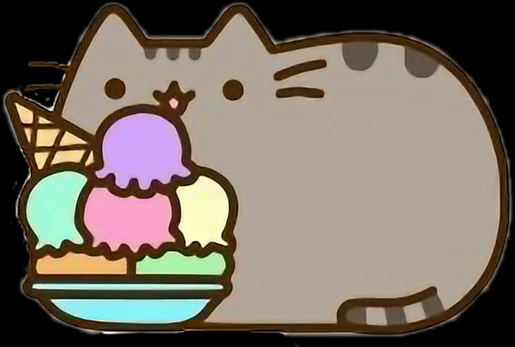 Pusheen jäätelön kanssa Taustakuvat
