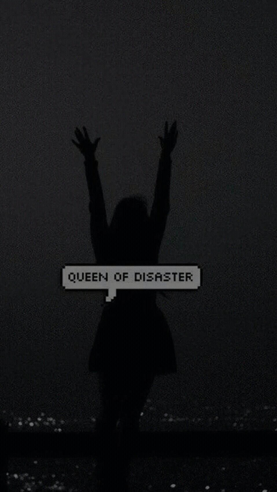 Queen Of Disaster mustalla taustalla indie-puhelin Taustakuvat