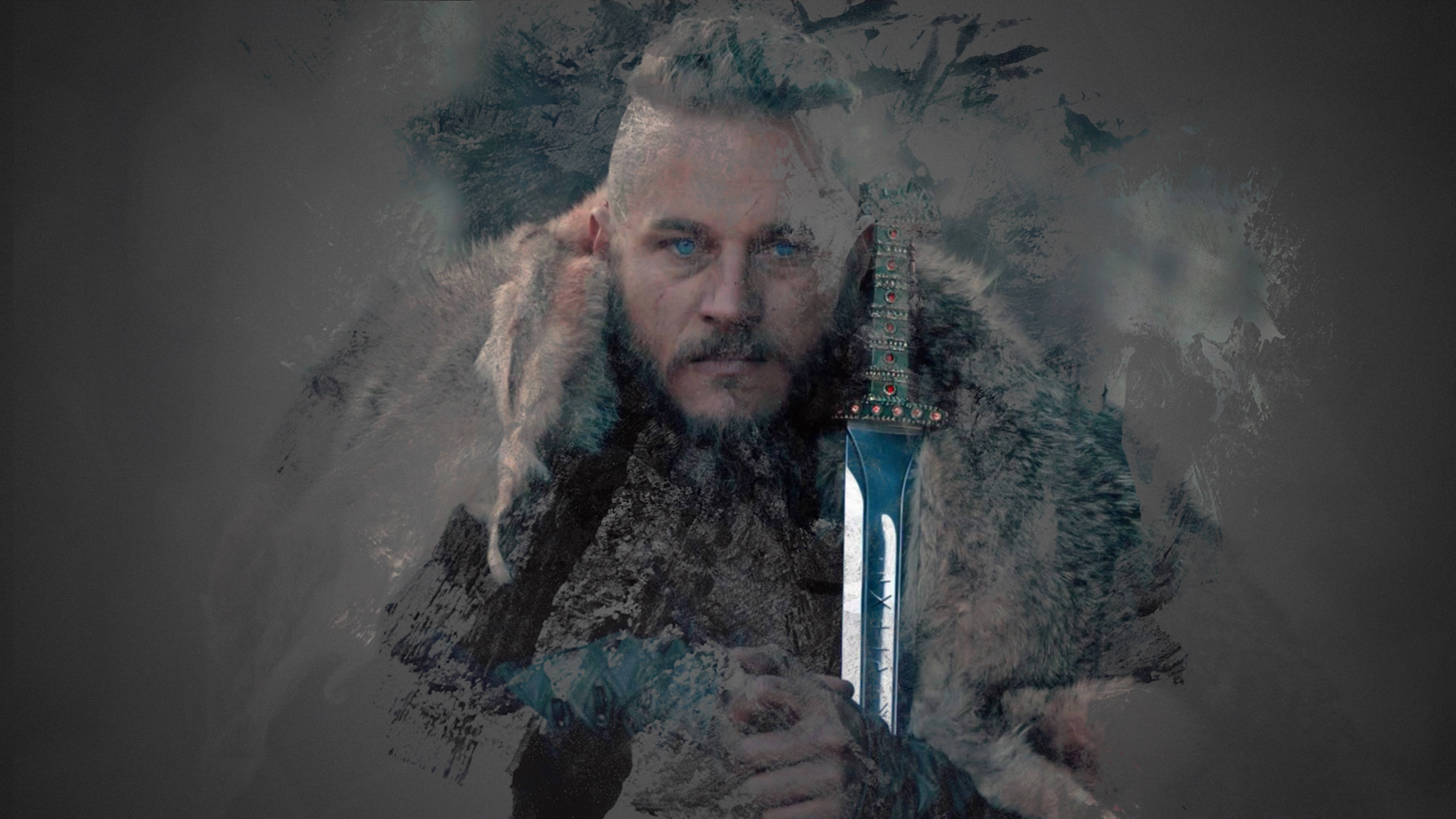 Ragnar Lothbrok 4K Viikingit Ruskea Estetiikka Taustakuvat