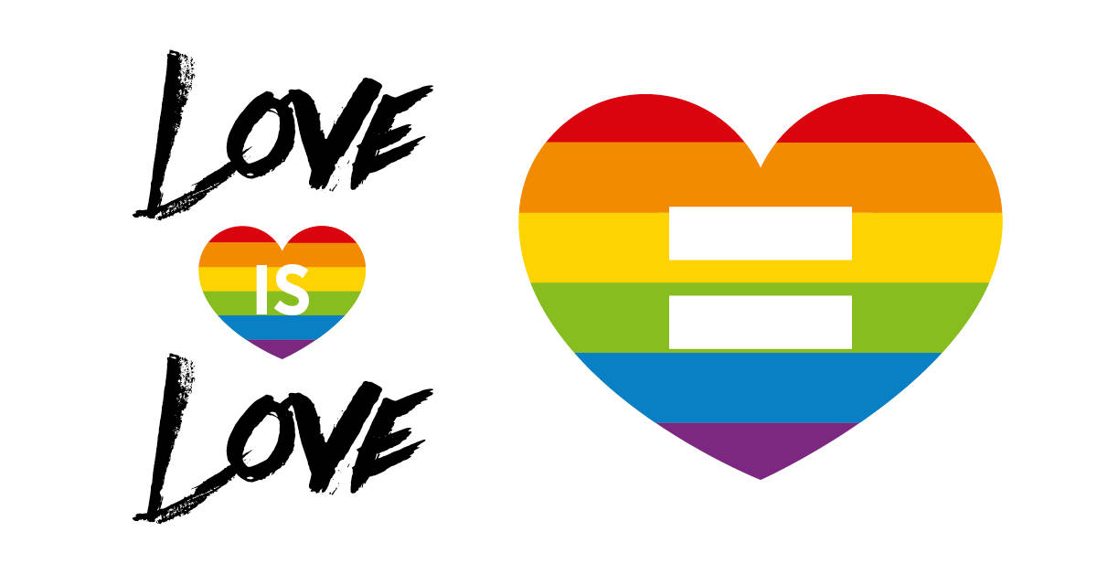 Rakkaus on rakkautta tasa-arvoinen LGBTQ sydän Taustakuvat