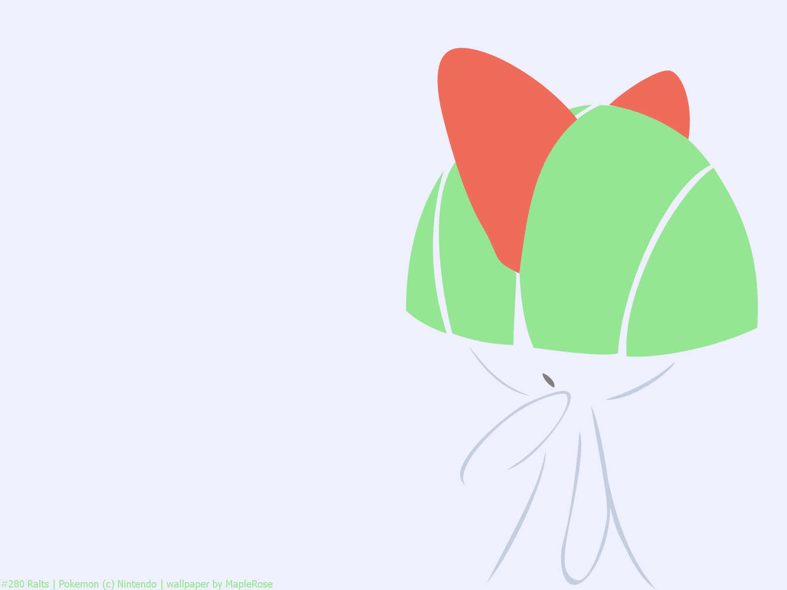 Ralts sinertävänvalkoisella taustalla Taustakuvat