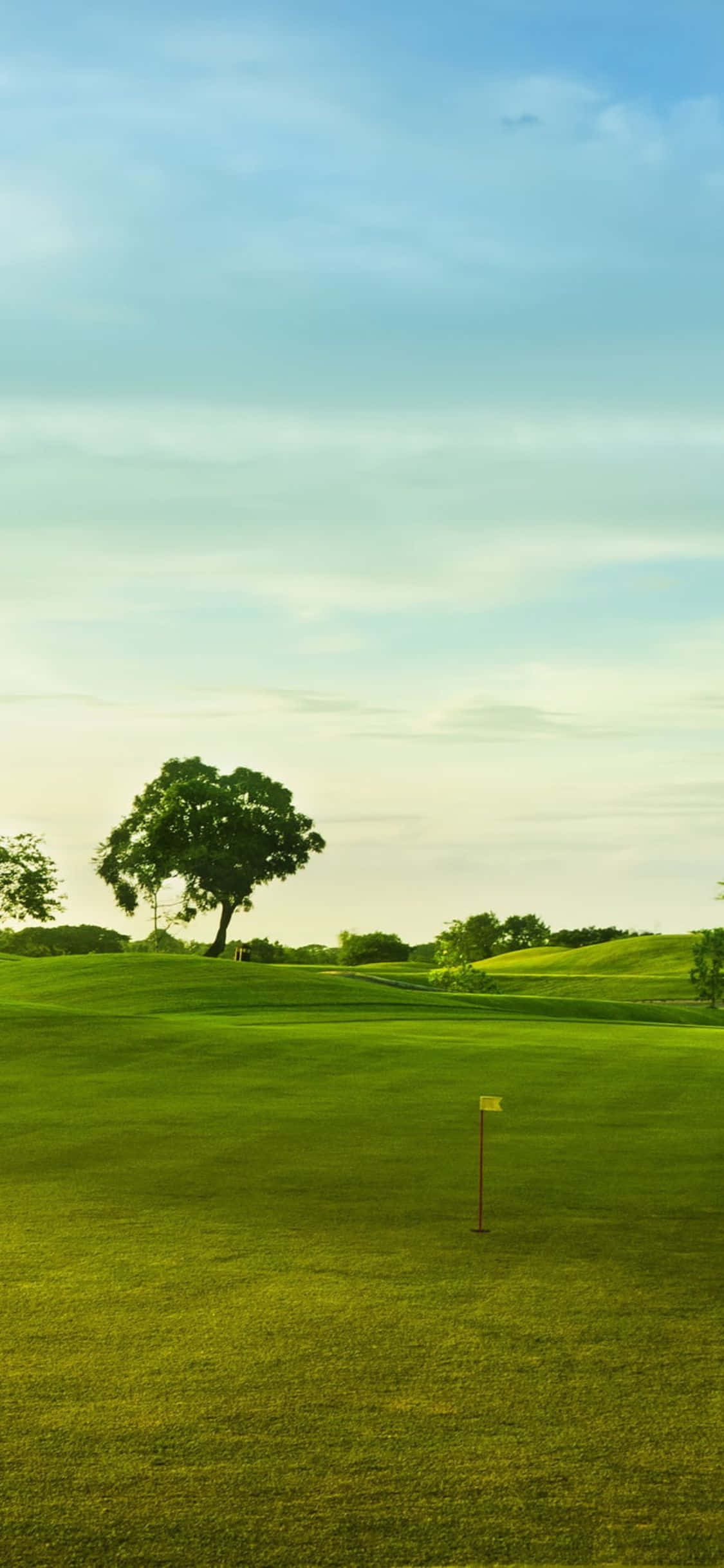 Rauhallinen golfkenttänäkymä iPhone X:llä Taustakuvat
