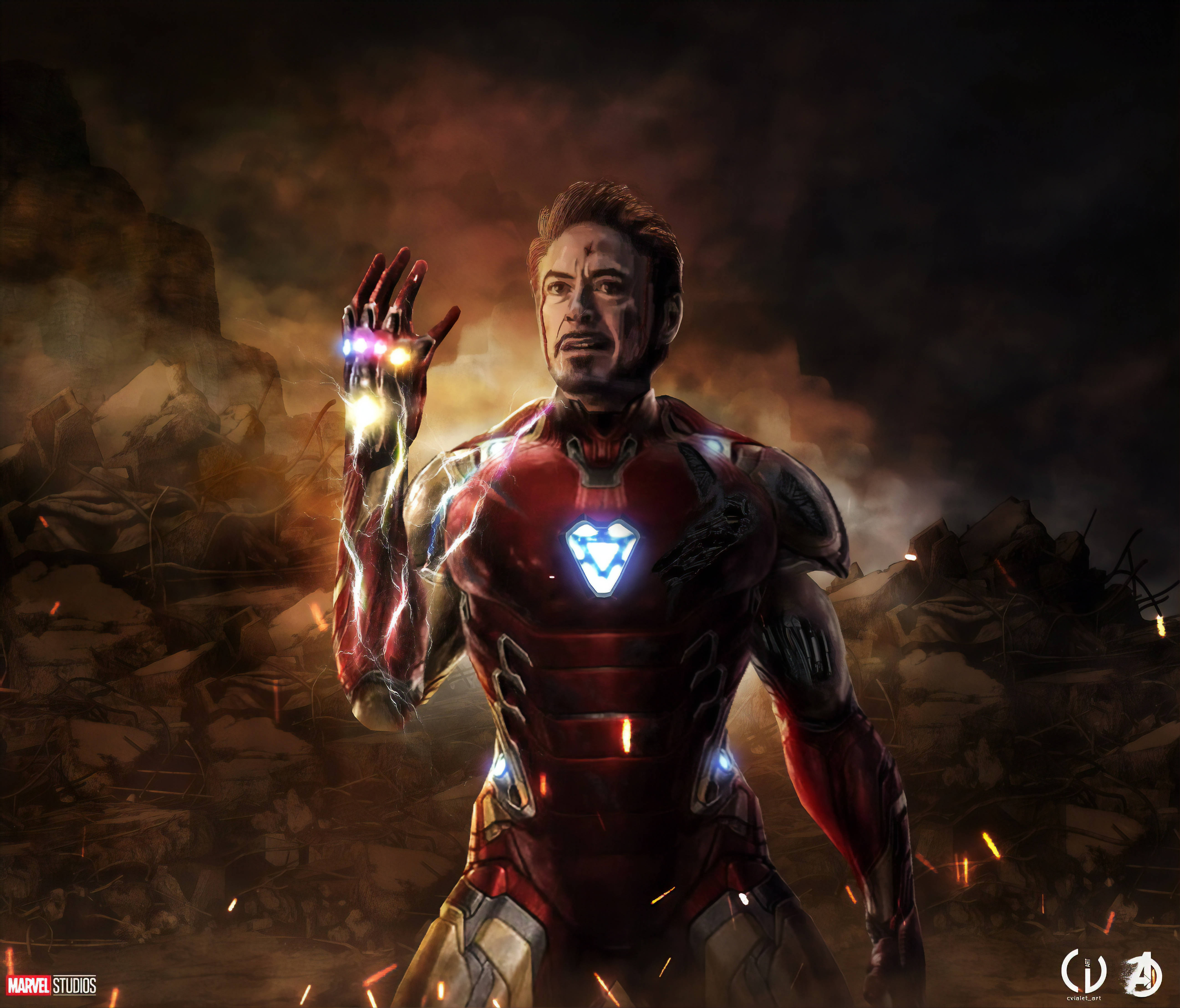 Rautamiehen napsautus 4K Marvel iPhone Taustakuvat