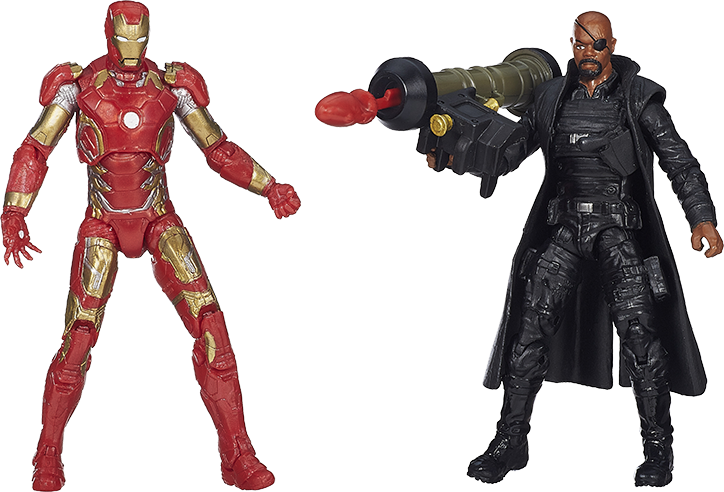 Rautamies ja Nick Fury -toimintafiguurit Taustakuvat