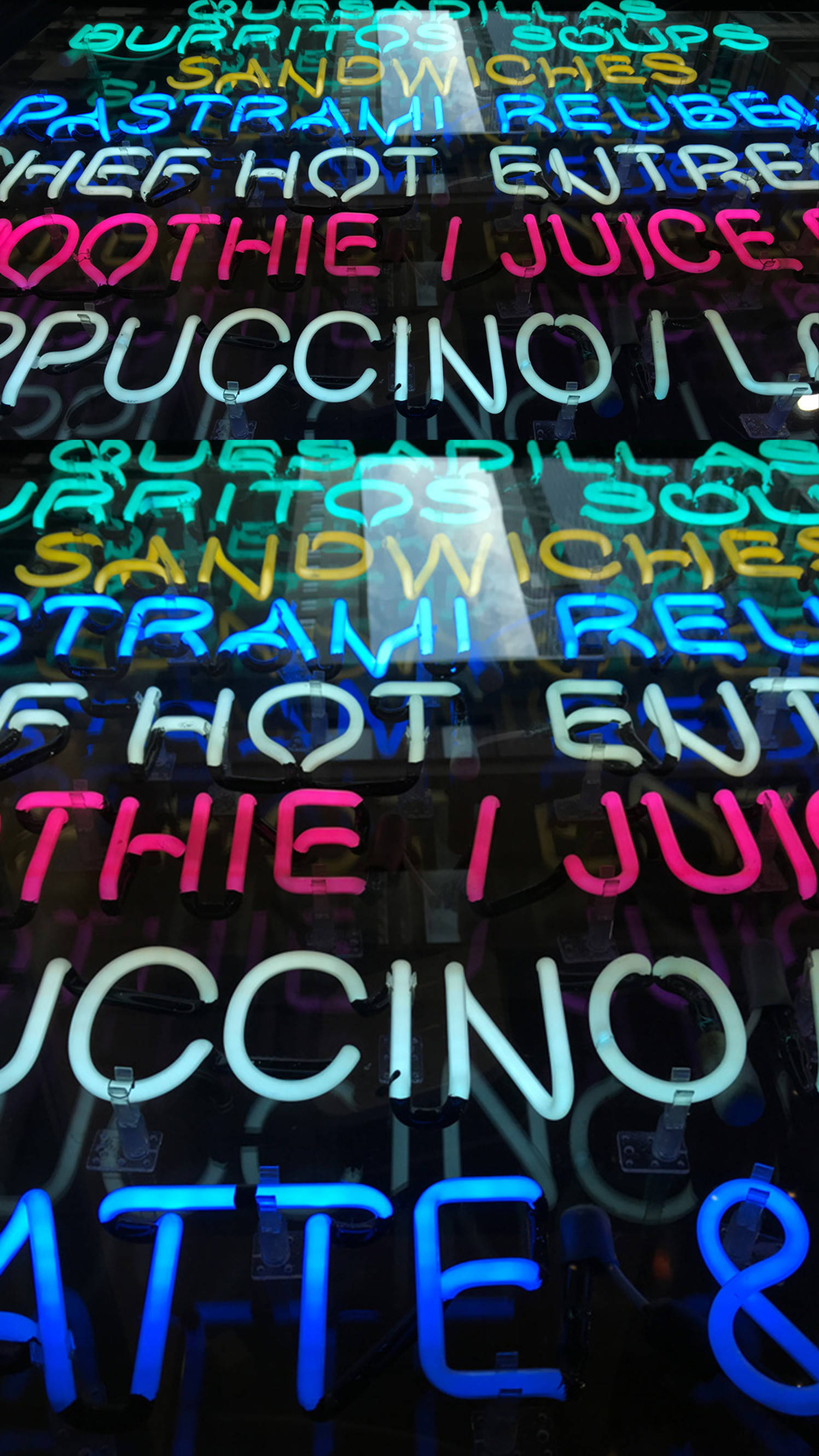 Ravintolan ruokalista Neon iPhone Taustakuvat