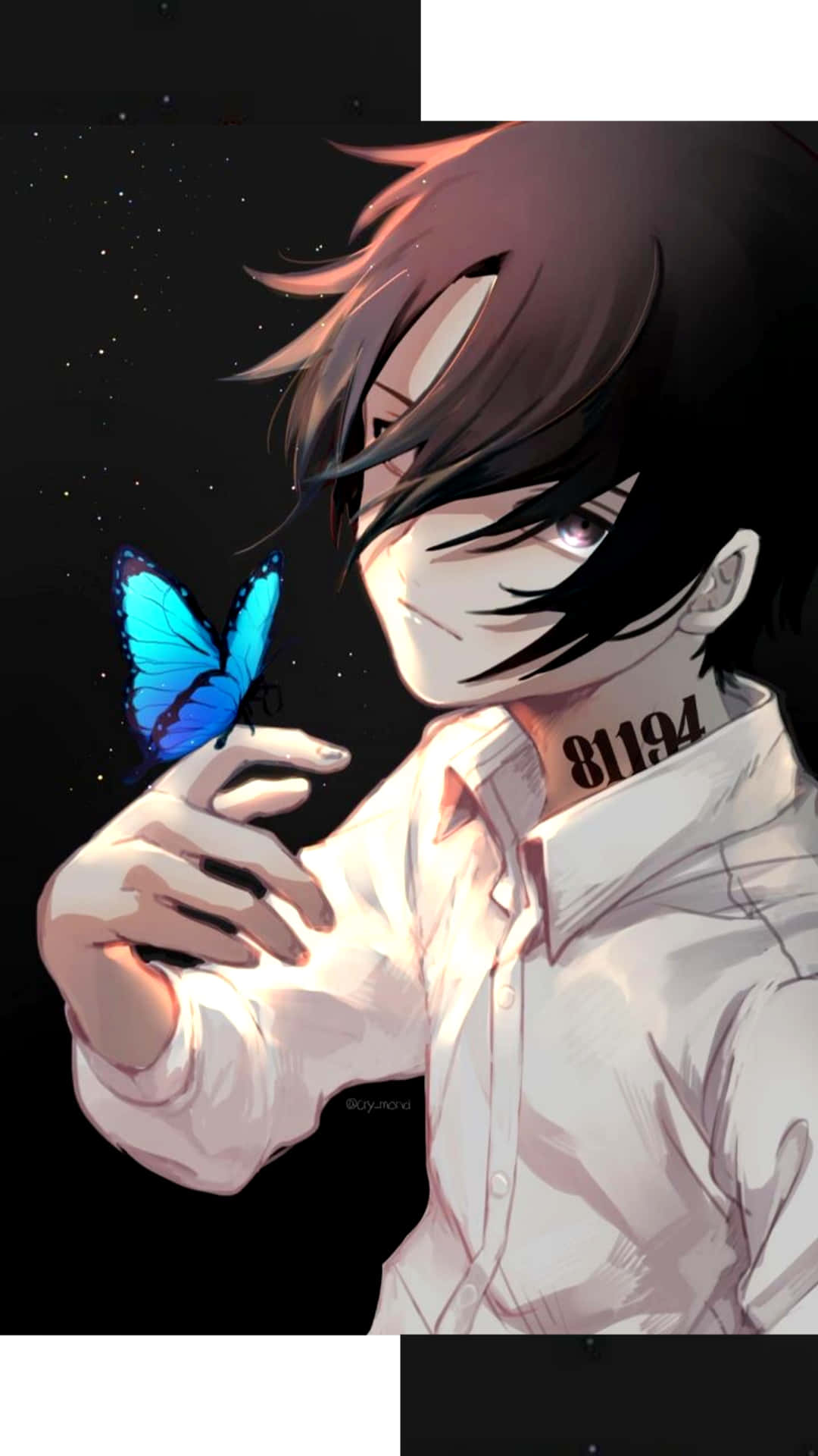 Ray The Promised Neverland sinisen perhosen kanssa Taustakuvat