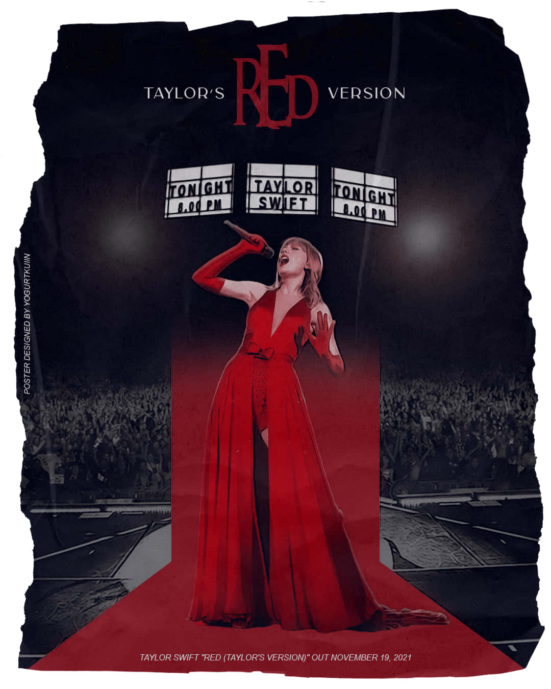 Red Taylors Version -esiintymisjuliste Taustakuvat