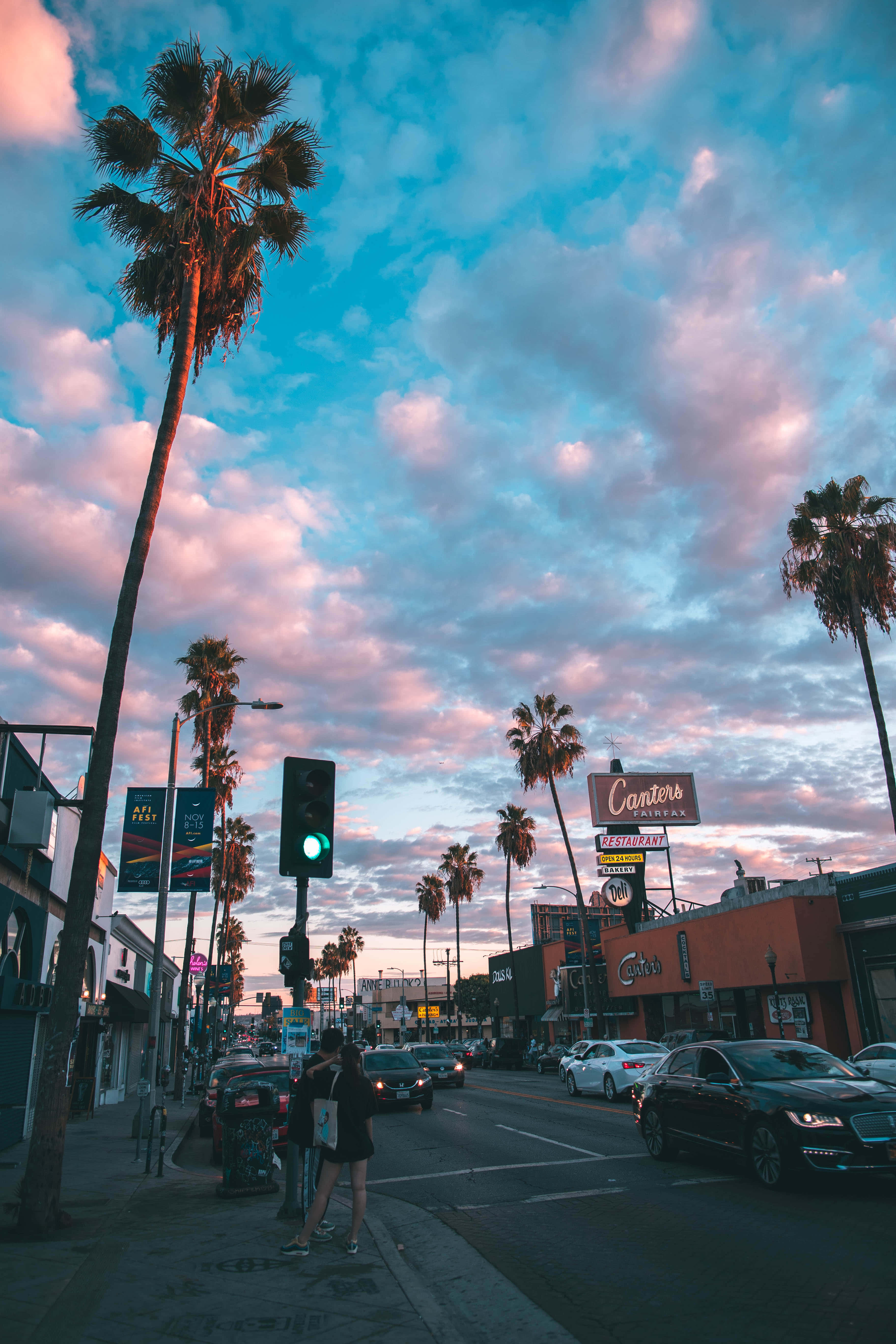 Retro-näkymä Downtown Hollywood -taustasta Taustakuvat