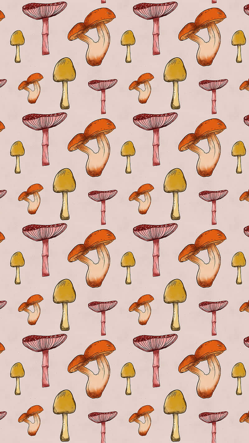 Retro söpö sieni groovy kukkakuvio Taustakuvat