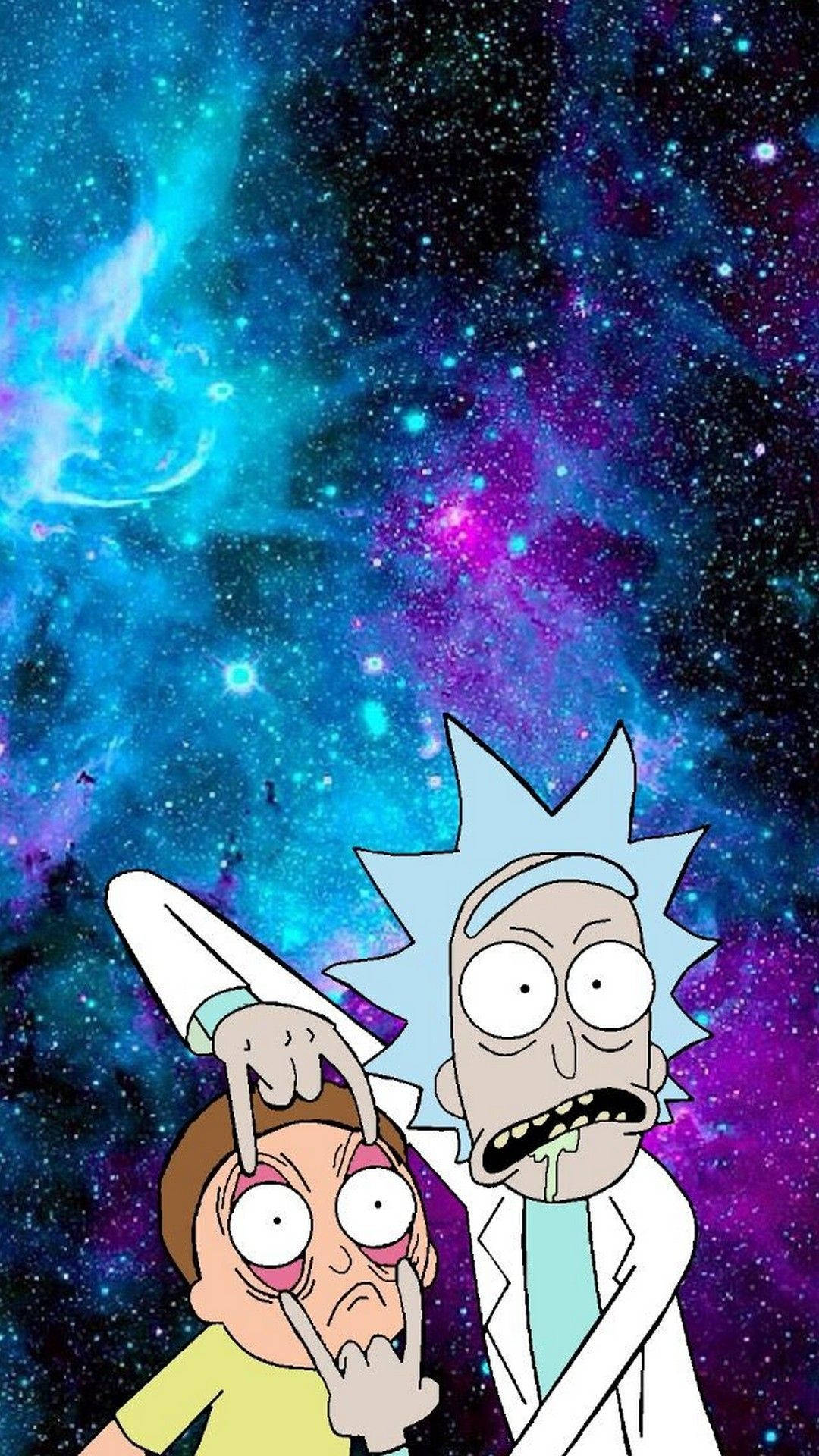 Rick And Morty Puhelimen Taustakuva Violetti Galaksi Taustakuvat
