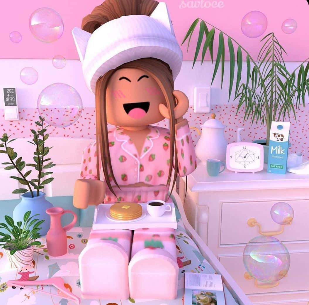 Roblox vaaleanpunaiset mansikkapyjamat Taustakuvat