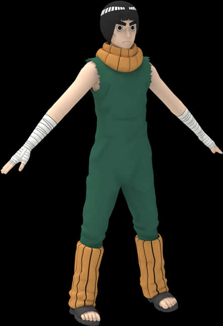 Rock Lee Animehahmon Poseeraus Taustakuvat