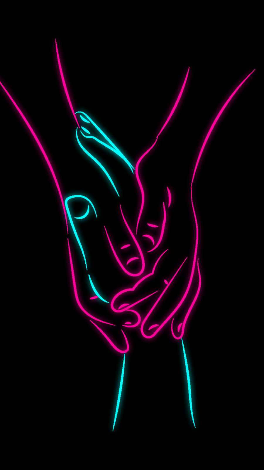 Romanttinen käsikkäin neon-taide Taustakuvat
