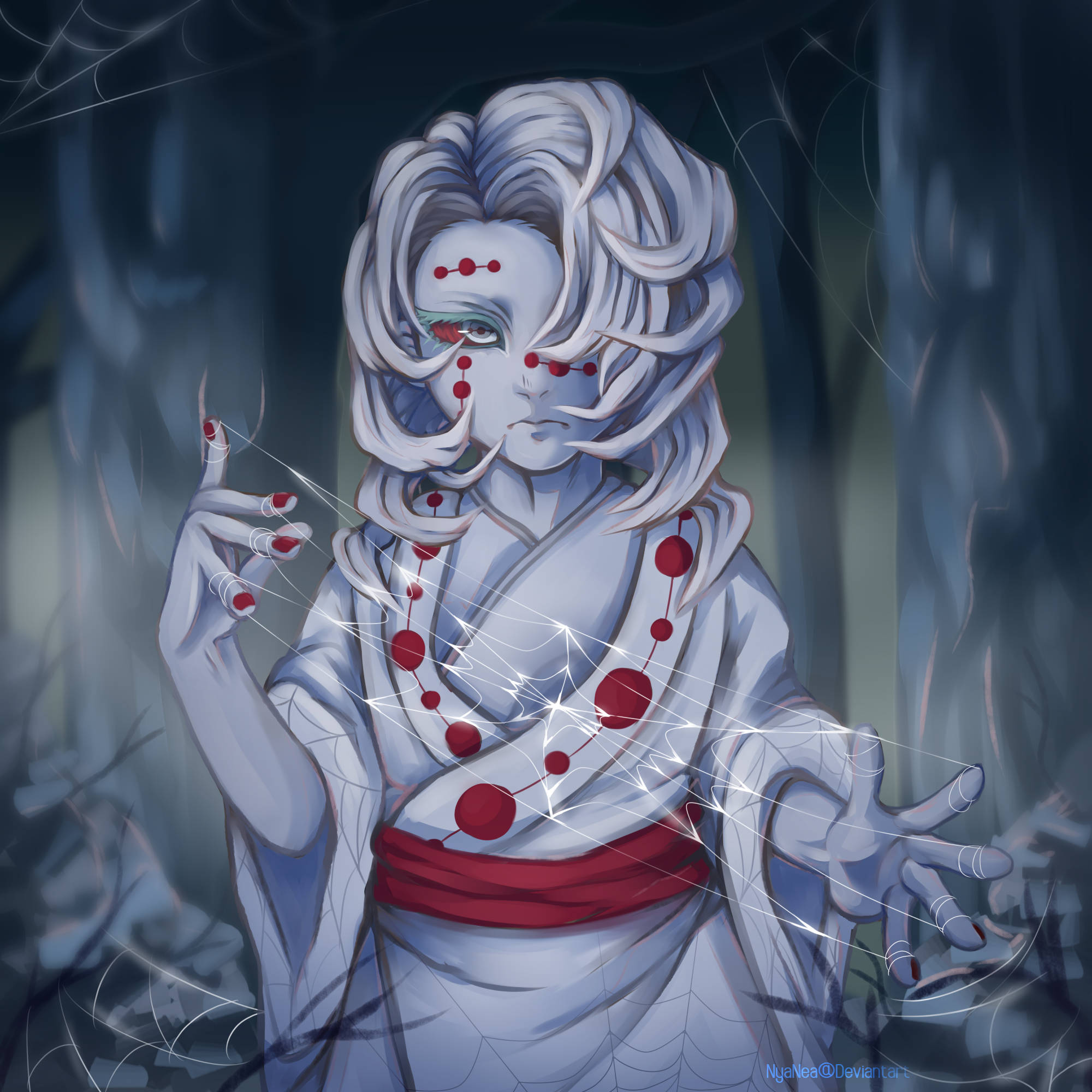 Rui Demon Slayer hämähäkinverkko Taustakuvat