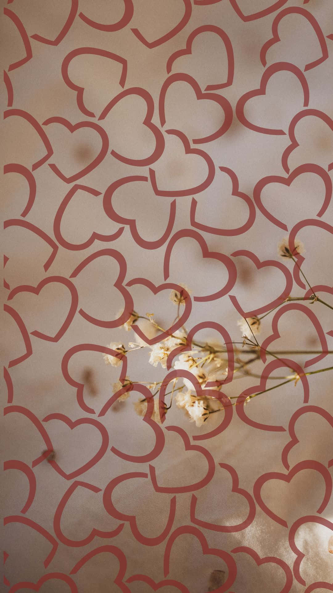 Ruskeat sydämet esteettinen VSCO-kuvio tausta Taustakuvat