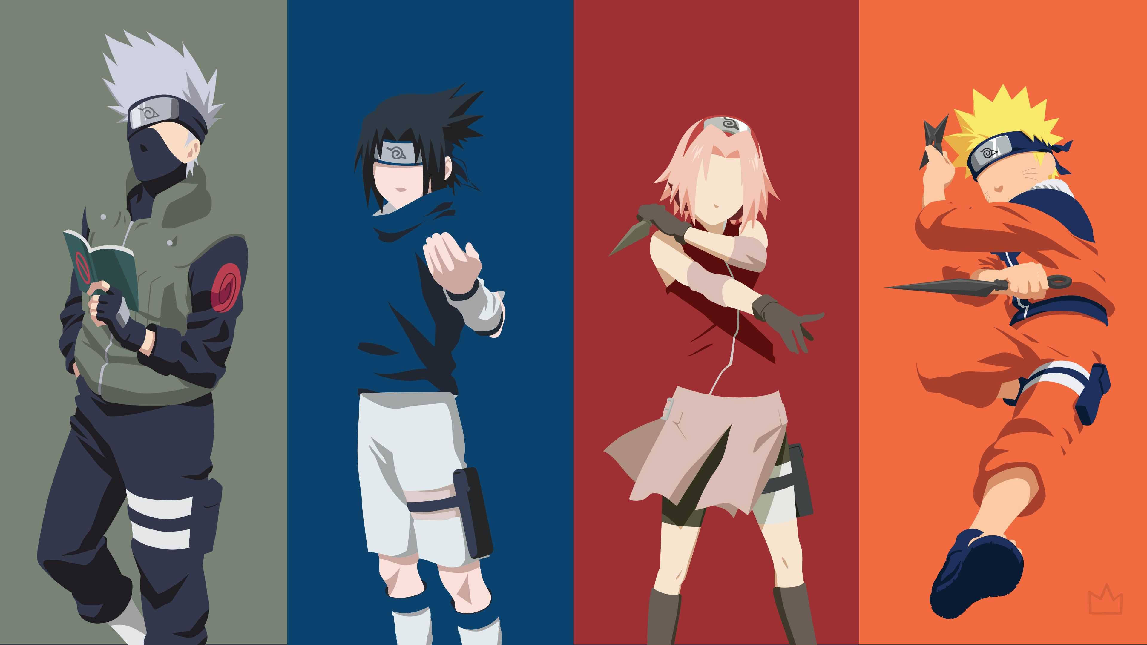 Ryhmä Naruto Tiimi 7 Minimalistinen Taustakuvat