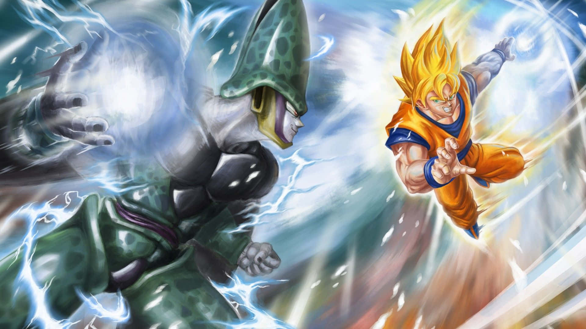 Saiyan-sankarit Dragon Ball Superissa eeppisessä taistelussa Taustakuvat