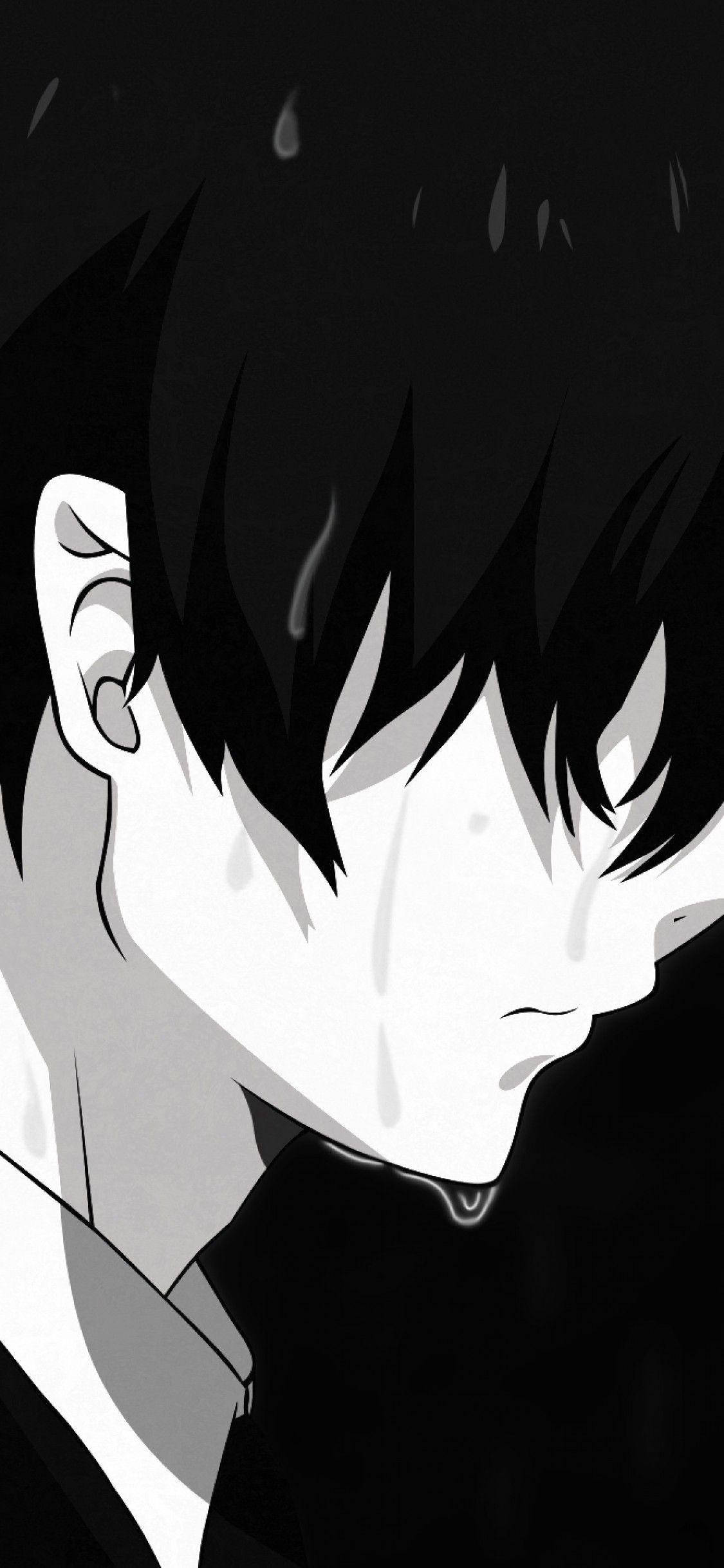 Salaperäinen mustavalkoinen animepoika Taustakuvat