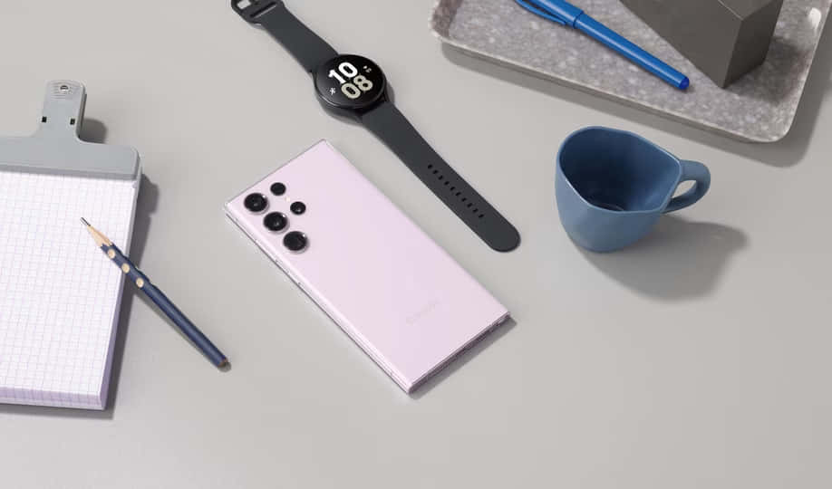 Samsung S23 Ultra Pinkki Työpisteasetelma Taustakuvat