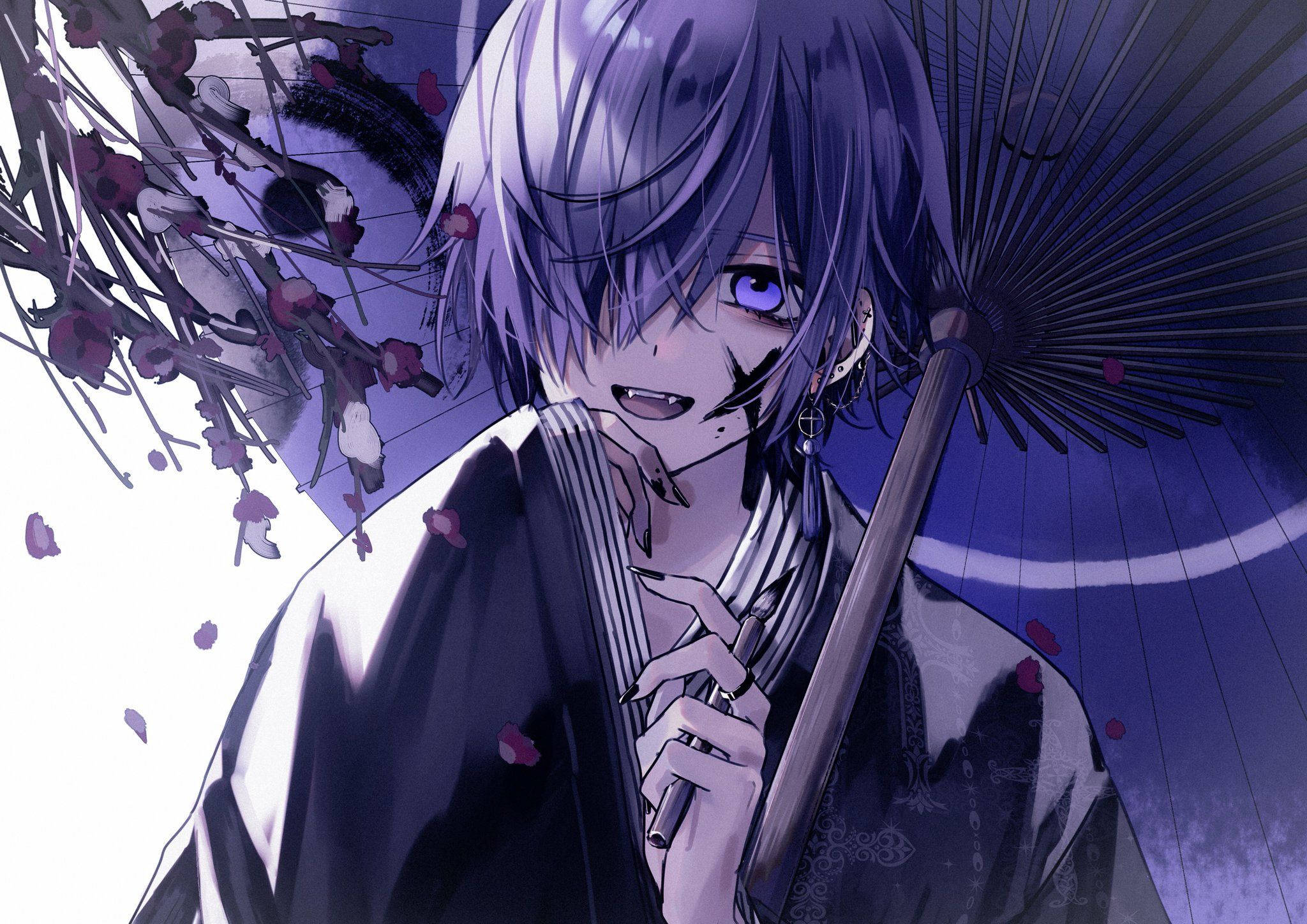 Samurai-poika synkkä anime-profiilikuva Taustakuvat