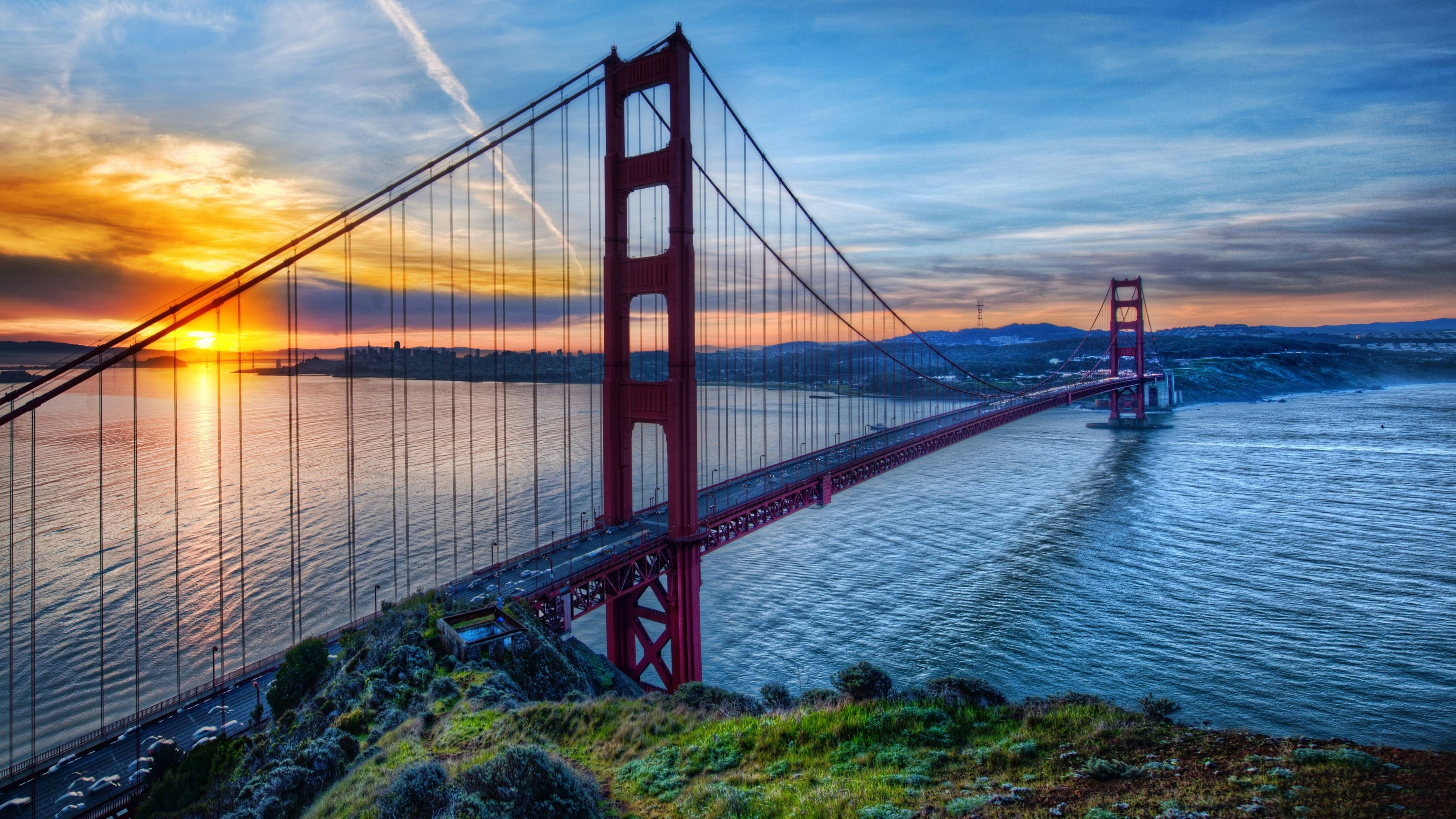 San Francisco 4K Golden Gate Auringonlasku Taustakuvat