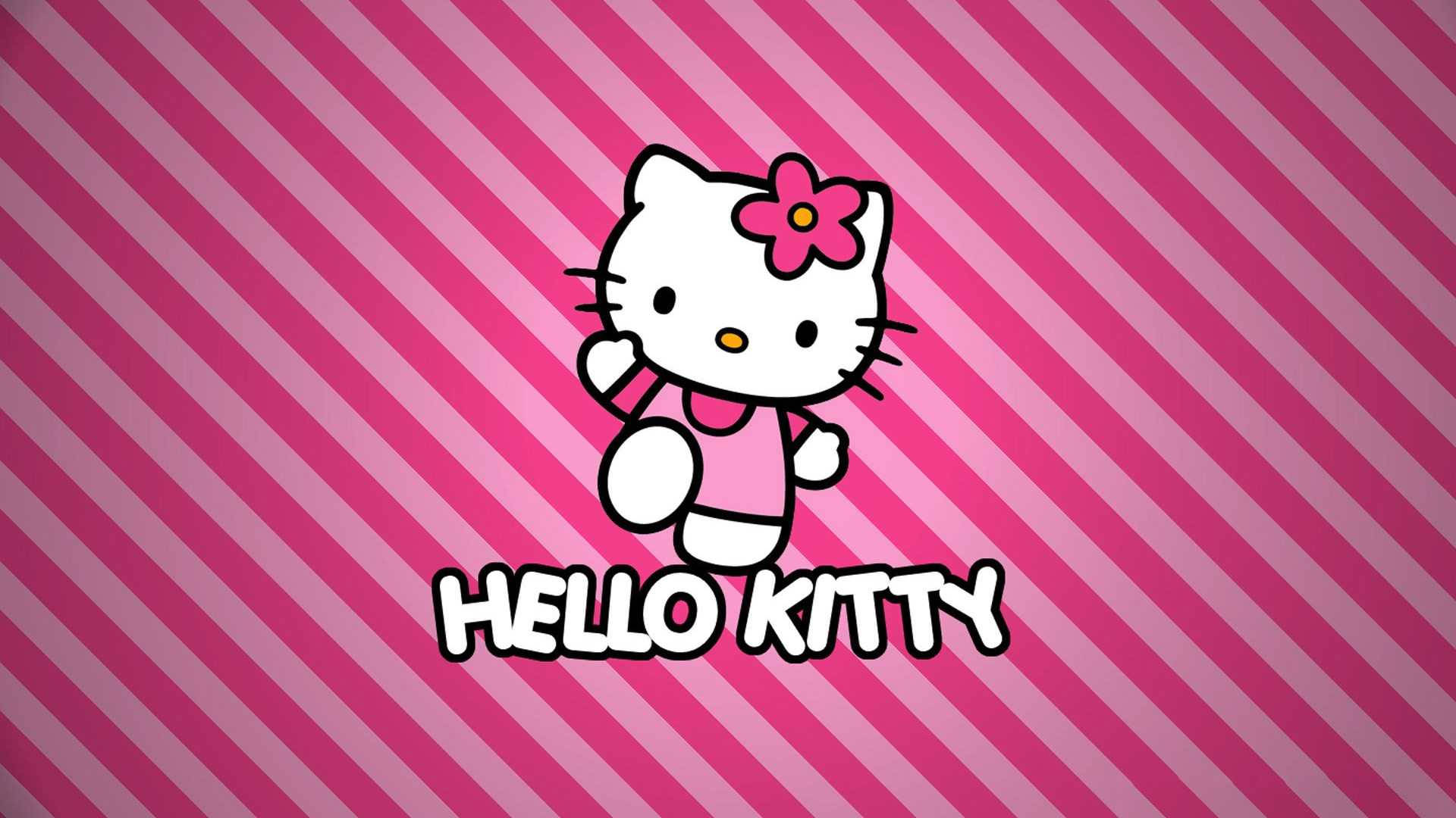 Sanrio Työpöytä Hello Kitty Vaaleanpunainen Raidallinen Tausta Taustakuvat
