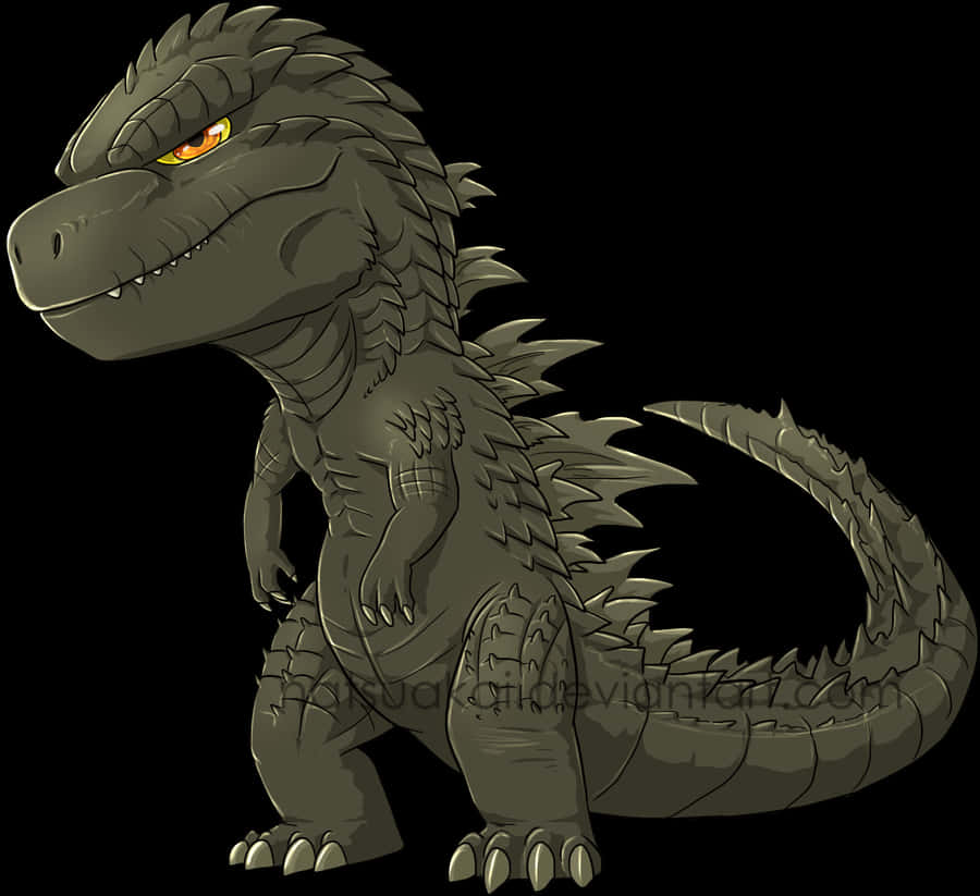 Sarjakuva-Godzilla seisomassa Taustakuvat